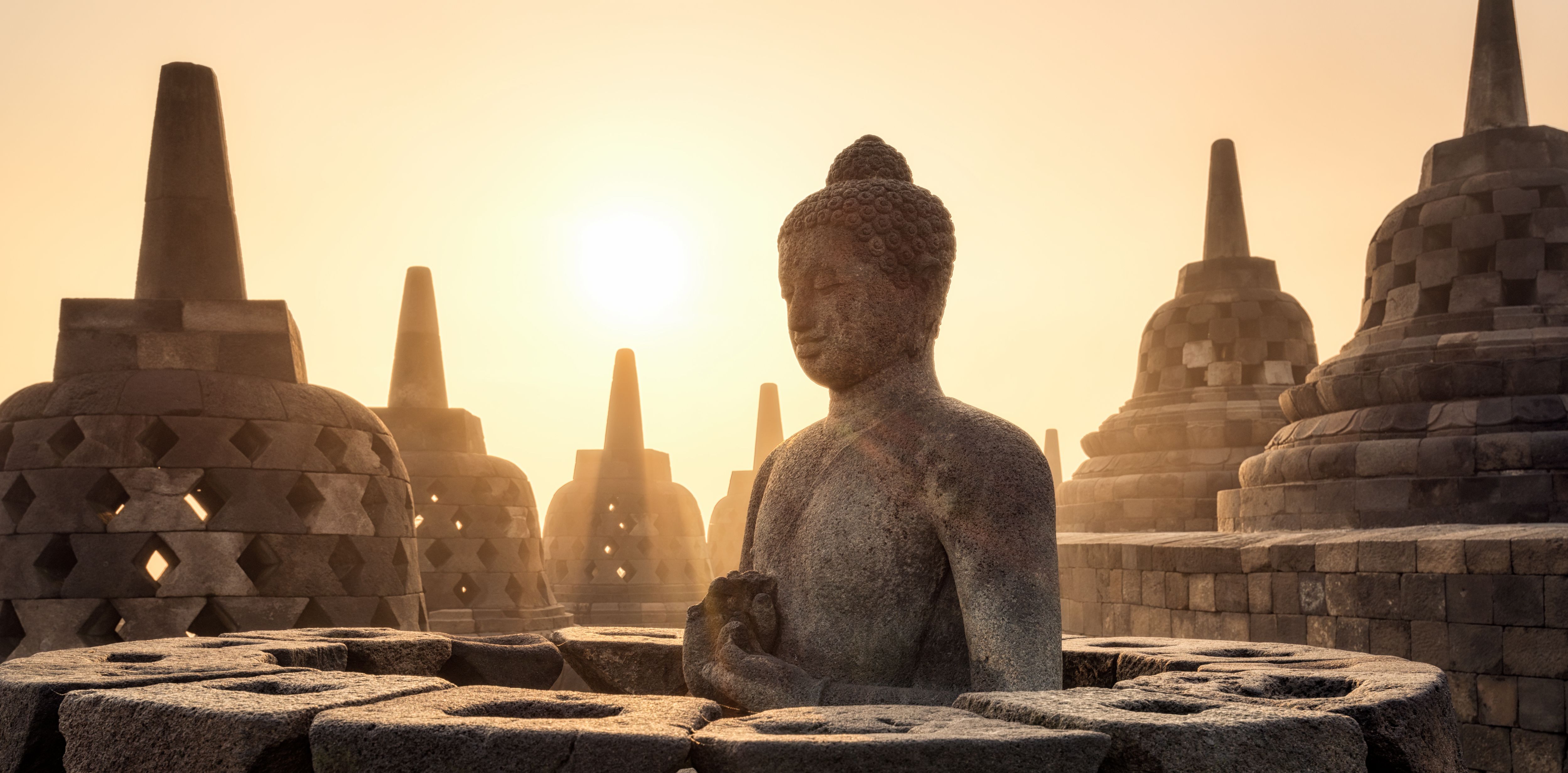 Indonesie-Java-Yogyakarta-Borobudur-Tempel-zonsondergang
