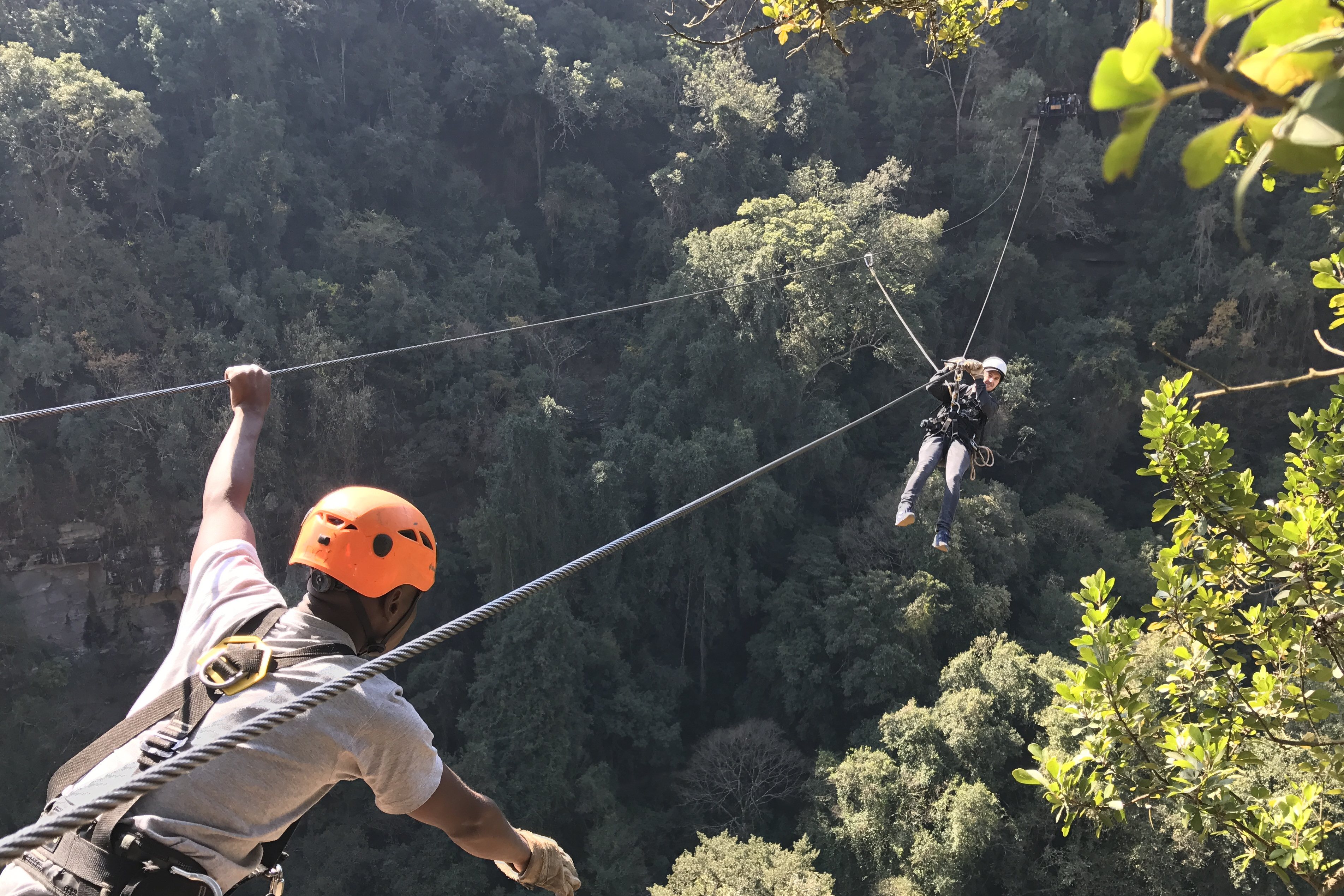 Canopy tour in de Drakensbergen in Zuid-Afrika