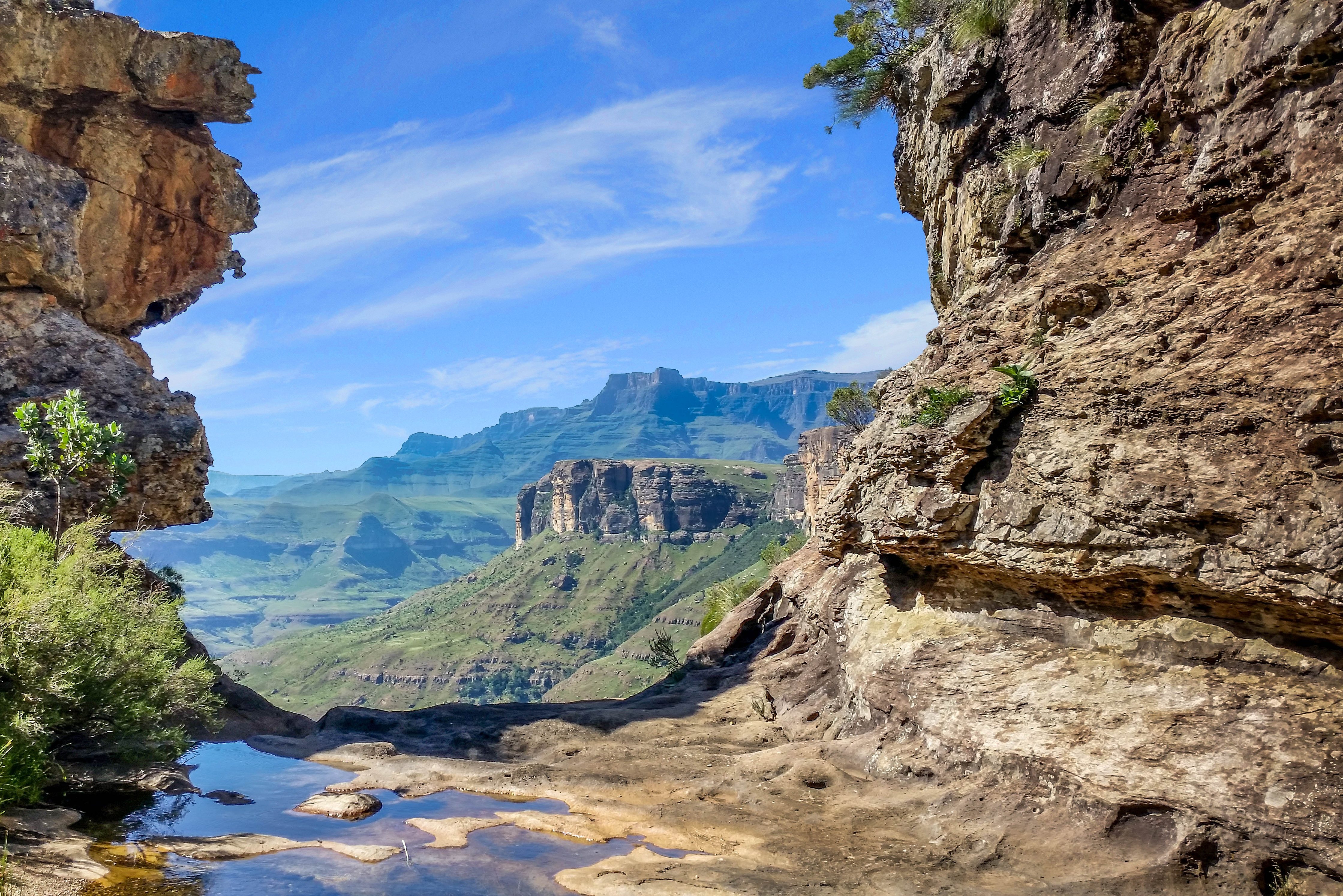 Uitkijkpunt in de Drakensbergen Zuid-Afrika