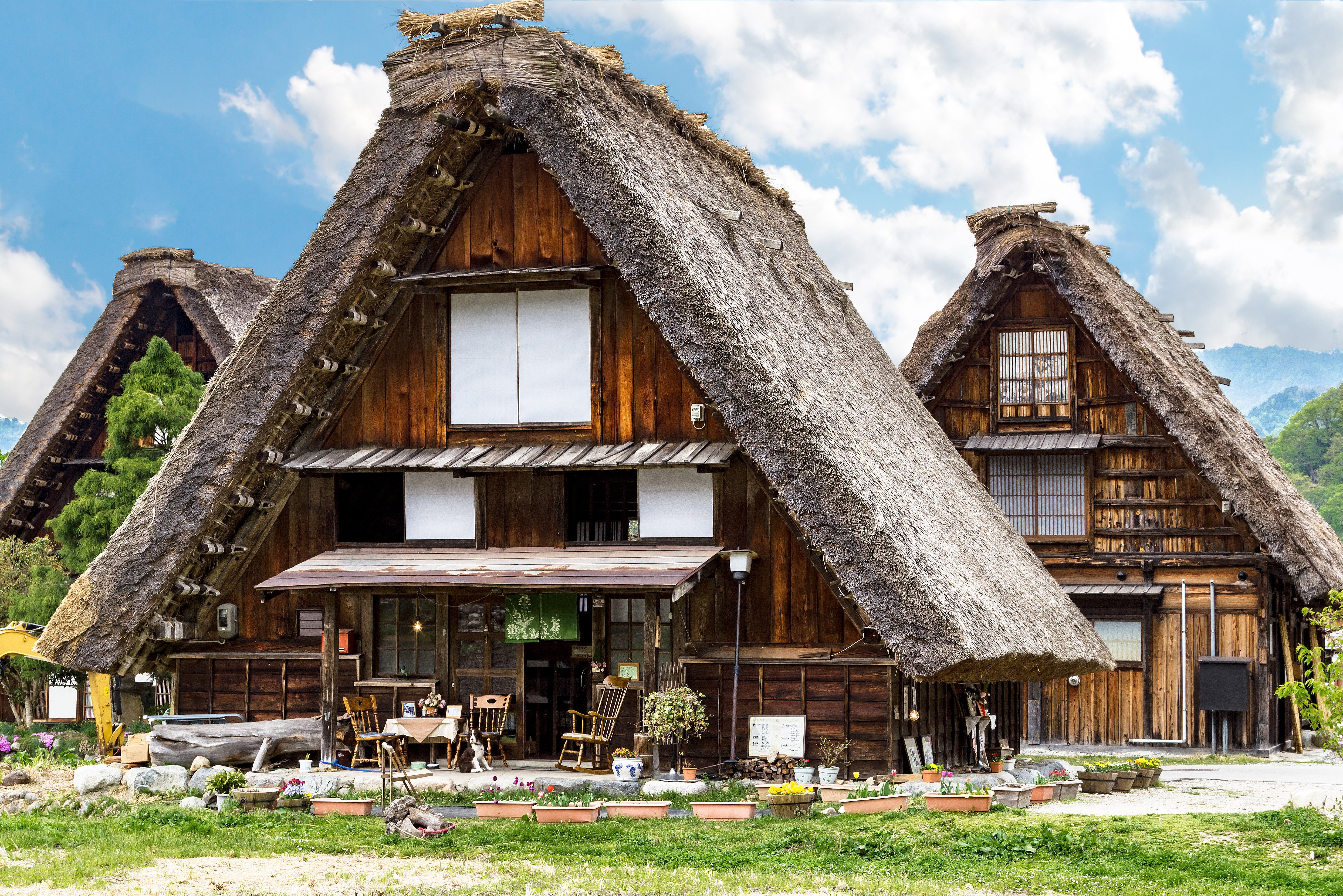 De traditionele huizen in Shirakawago in Japan