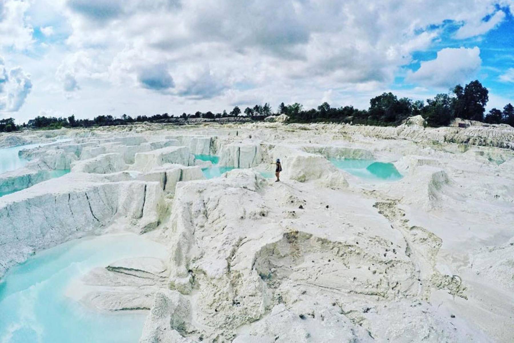 Danau kaolin tinmijn Belitung Indonesië