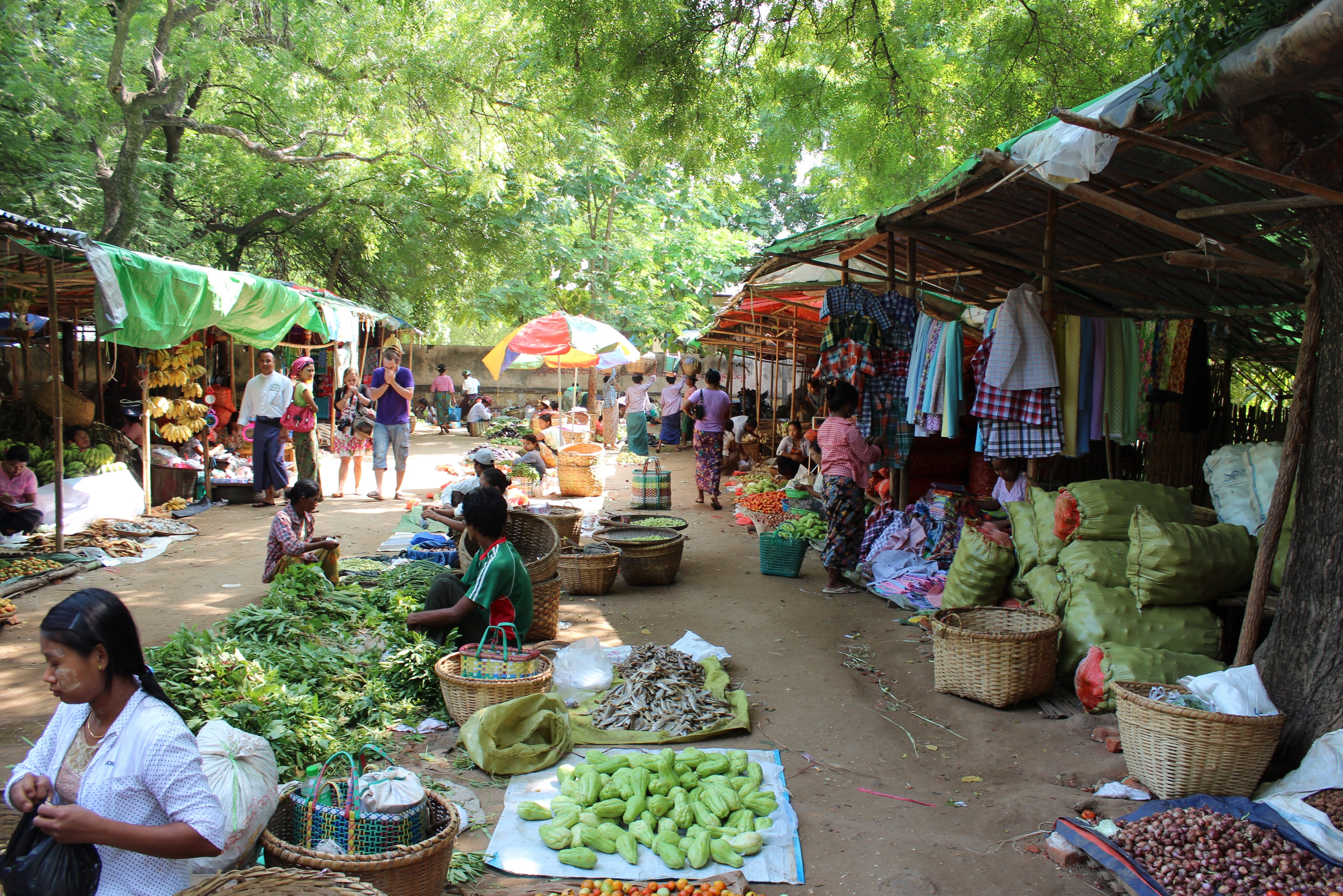 Lokale markt Bagan Myanmar Birma
