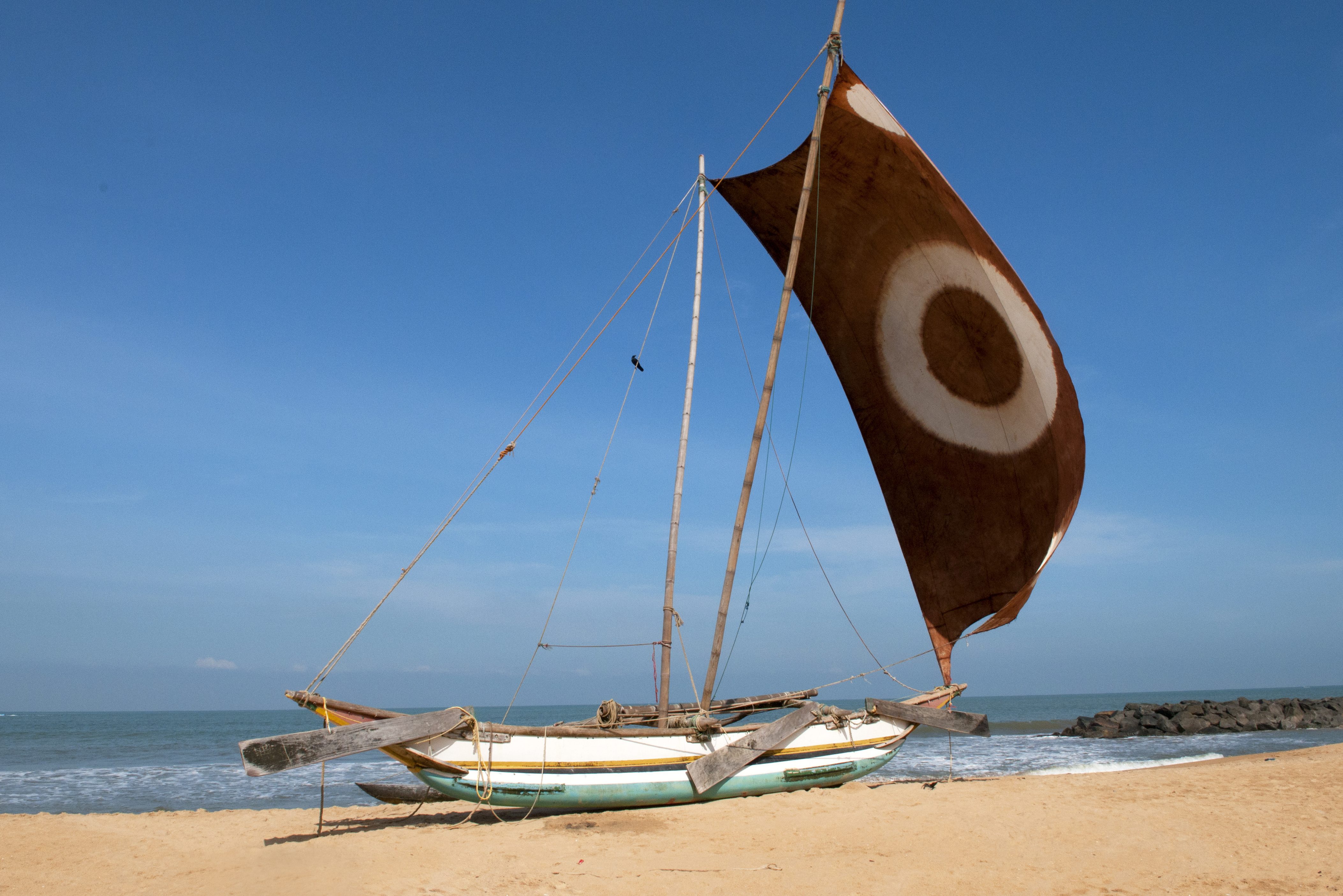 Vissersboot in Negombo Sri Lanka