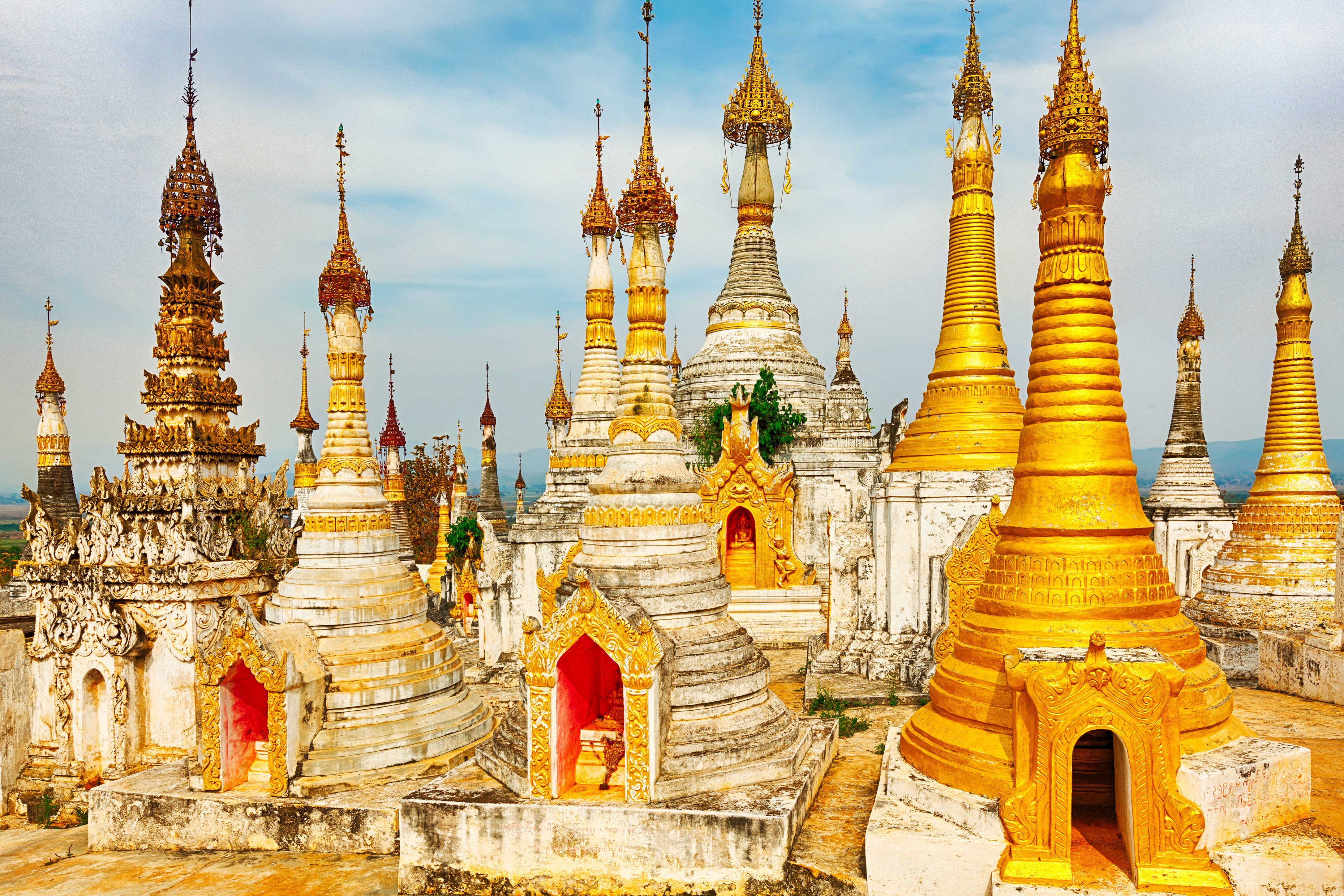 Pagodes bij het Inle Lake Myanmar