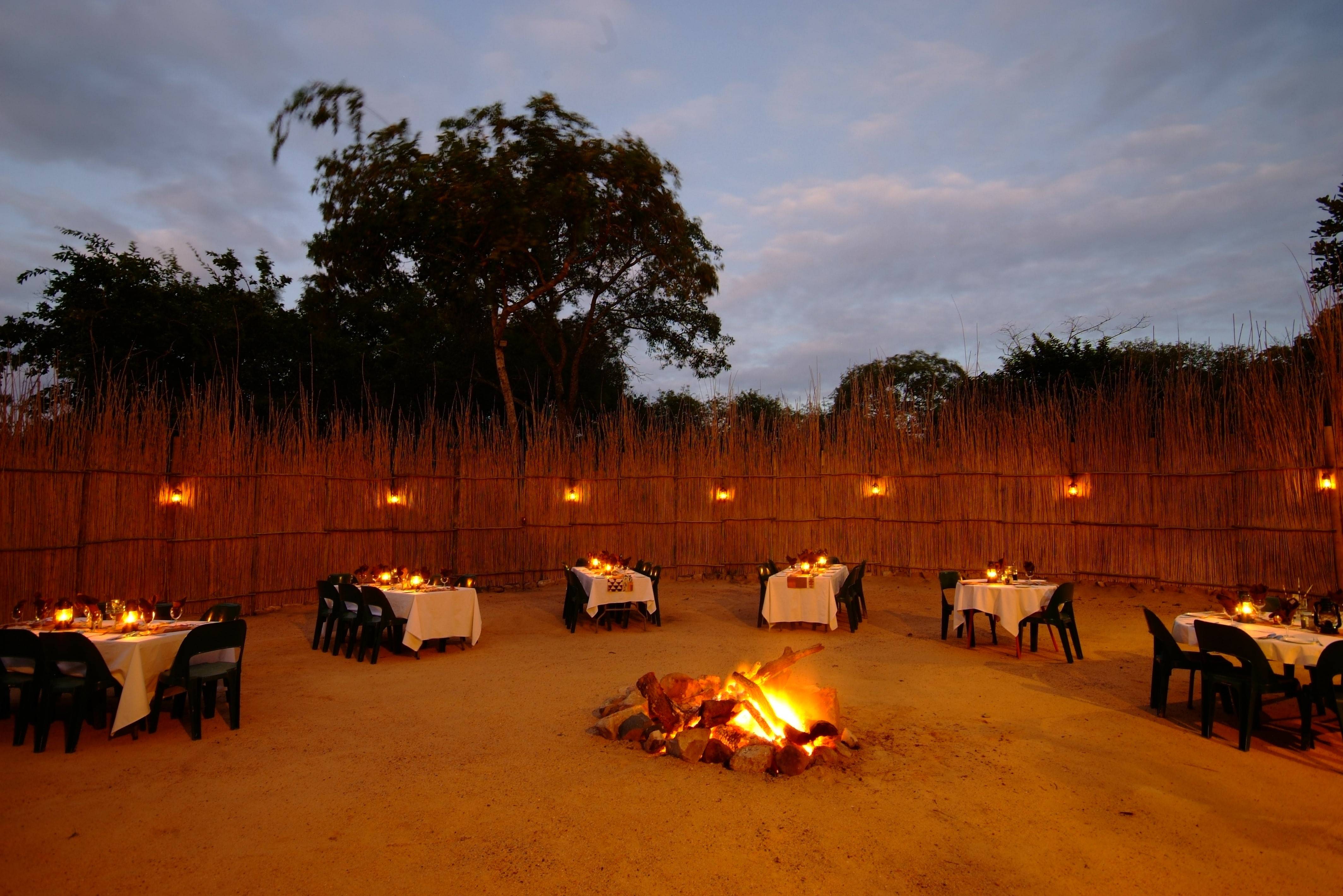 boma kampvuur van timbavati safari lodge in zuid afrika