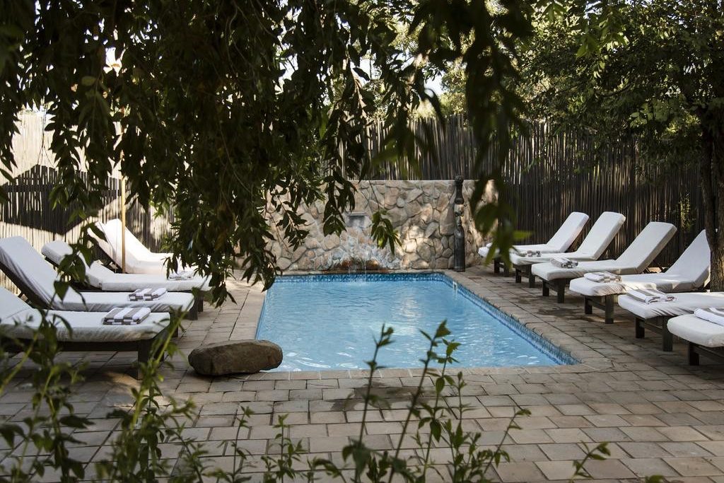 zwembad in simbavati river lodge in zuid afrika