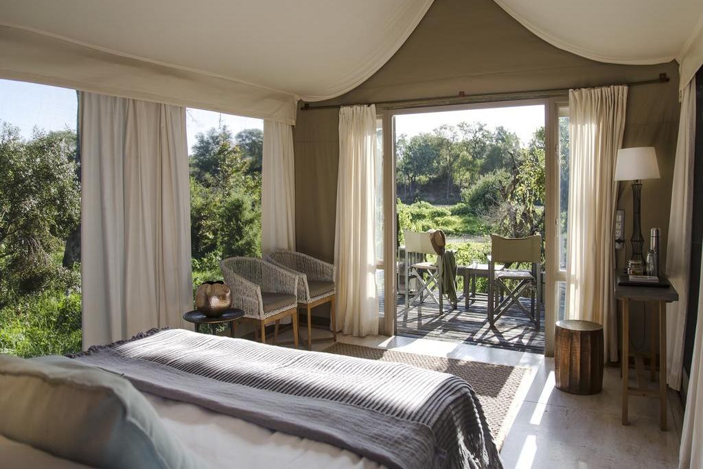 tent in simbavati river lodge in zuid afrika