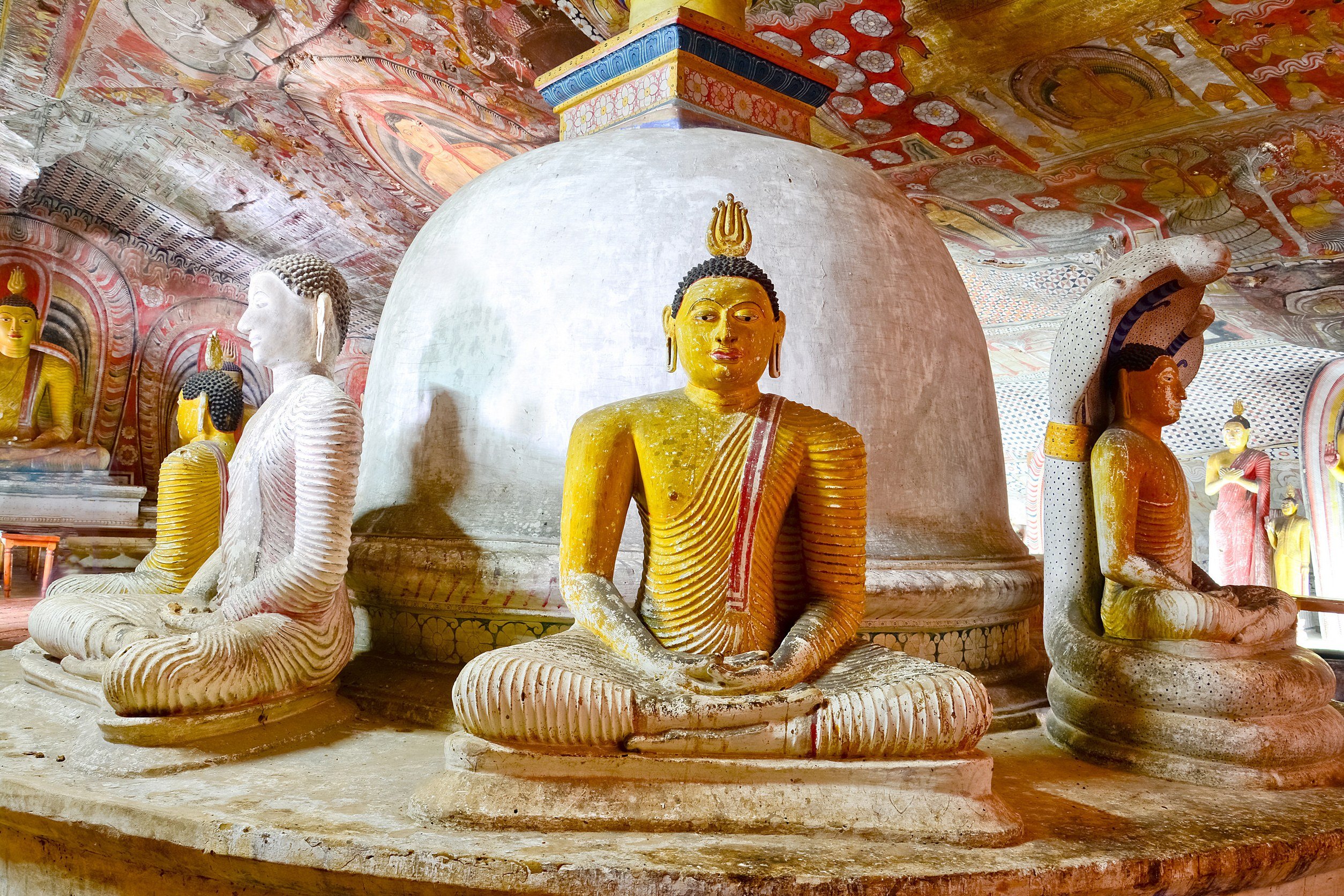 De grotten van Dambulla in Sri Lanka
