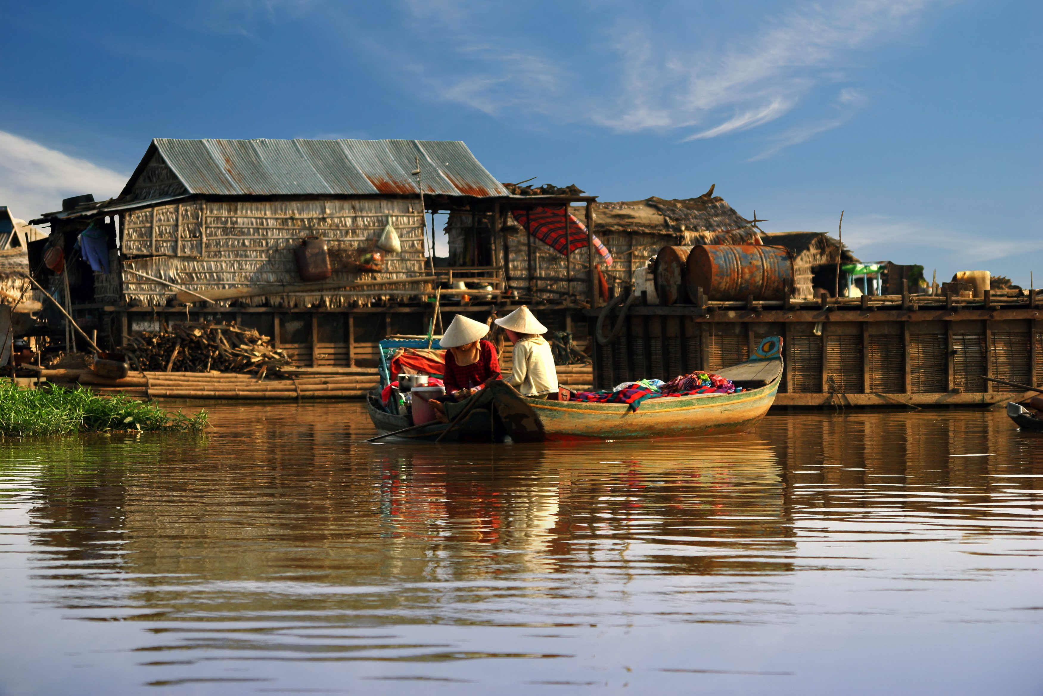 Tonle Sap meer nabij Siem Reap in Cambodja