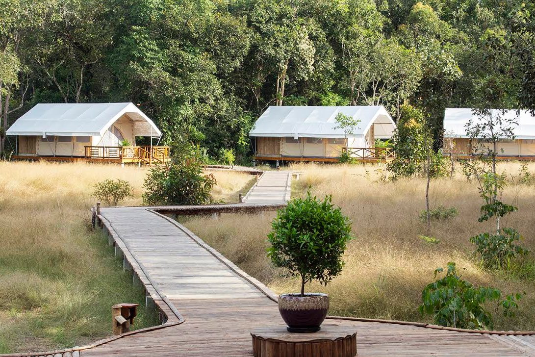 Tented camp in de Cardamom Mountains in Cambodja