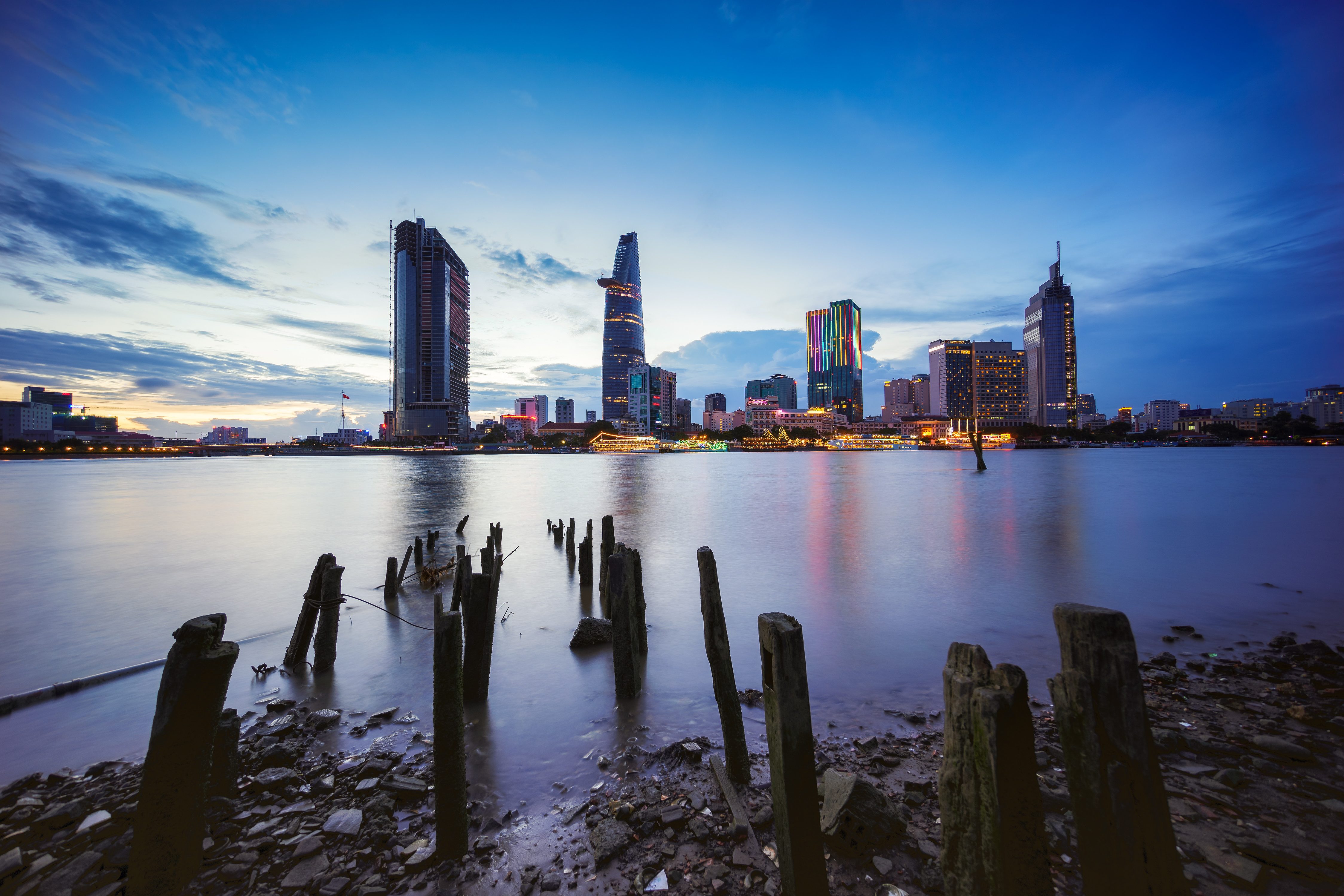 Skyline van Ho Chi Minh Stad in Vietnam
