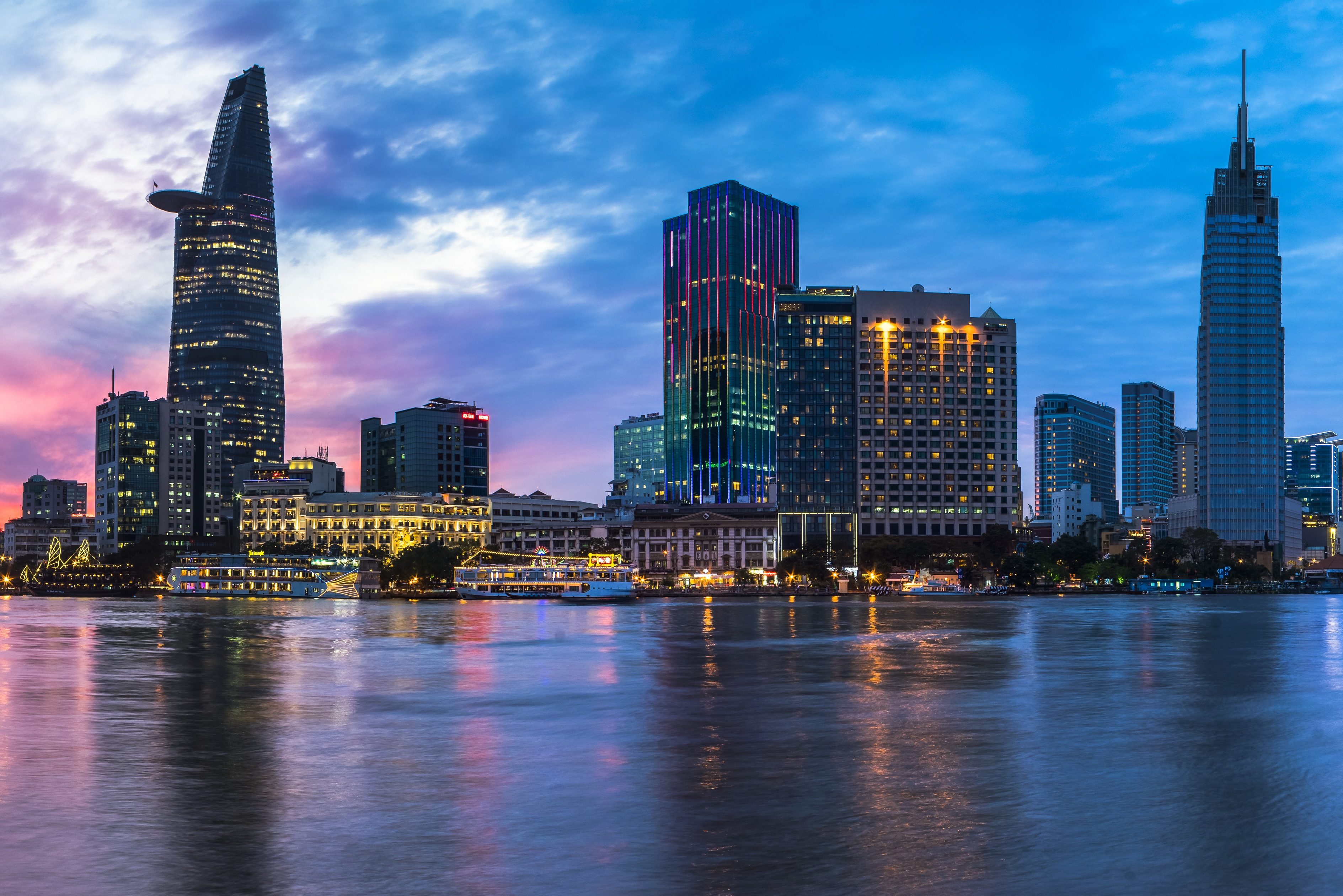 Saigon Rivier in Ho Chi Minh Stad, Vietnam