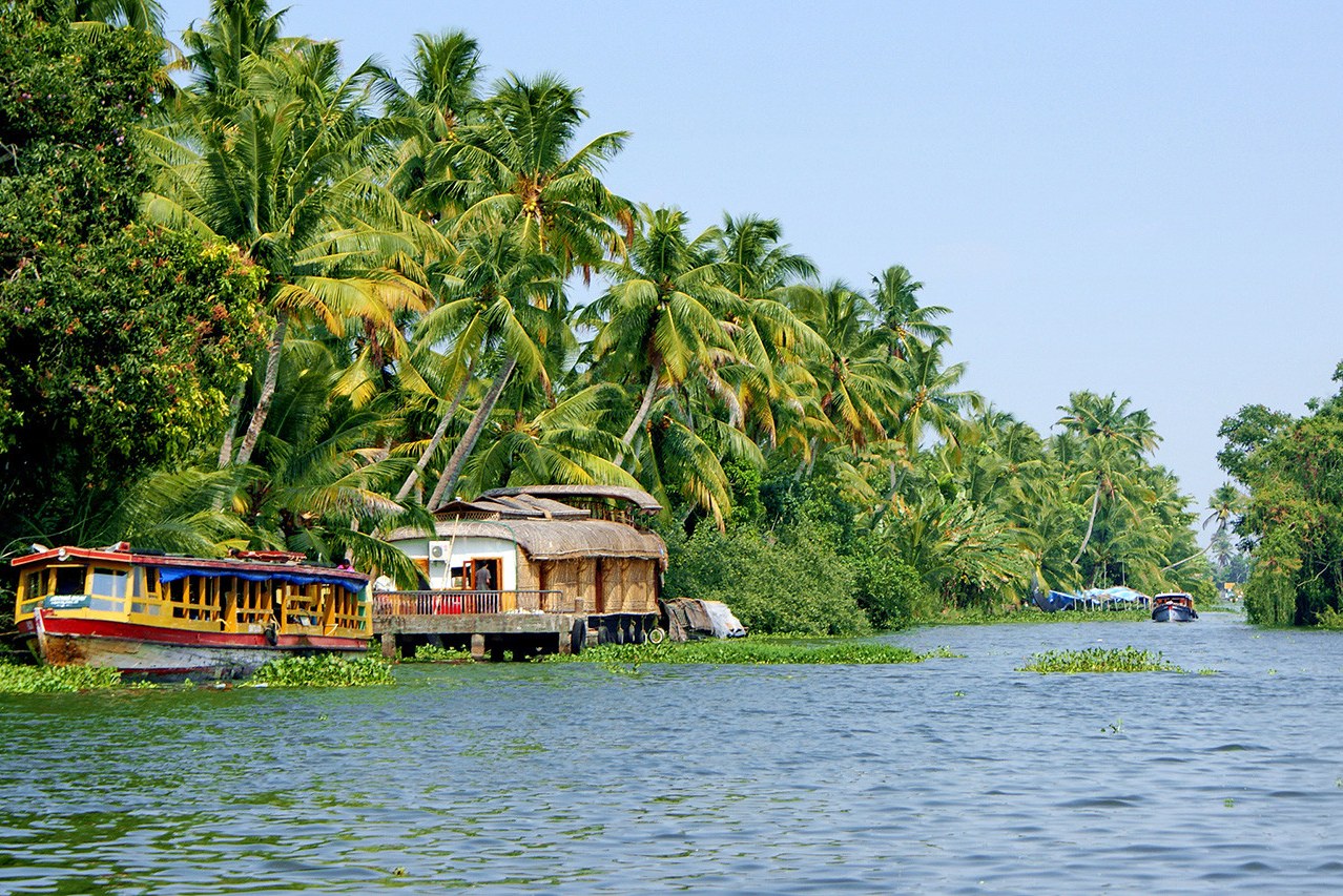 Houseboat in de backwaters van Kerala