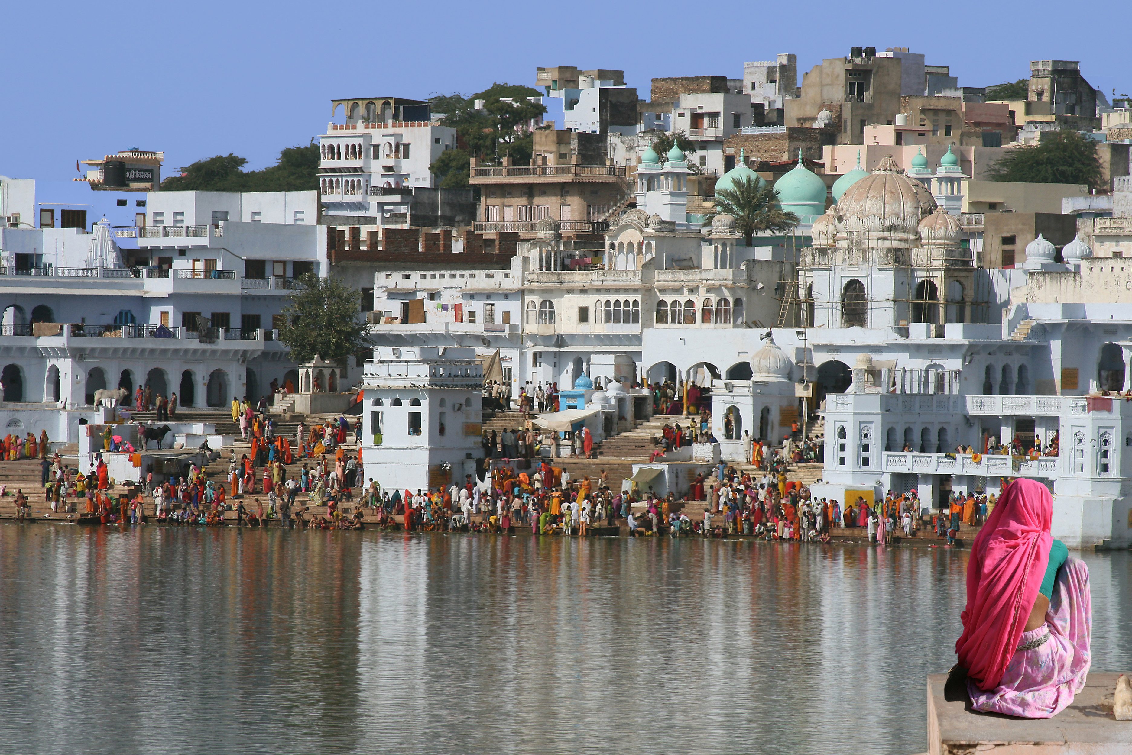 Het heilige meer bij pushkar in India
