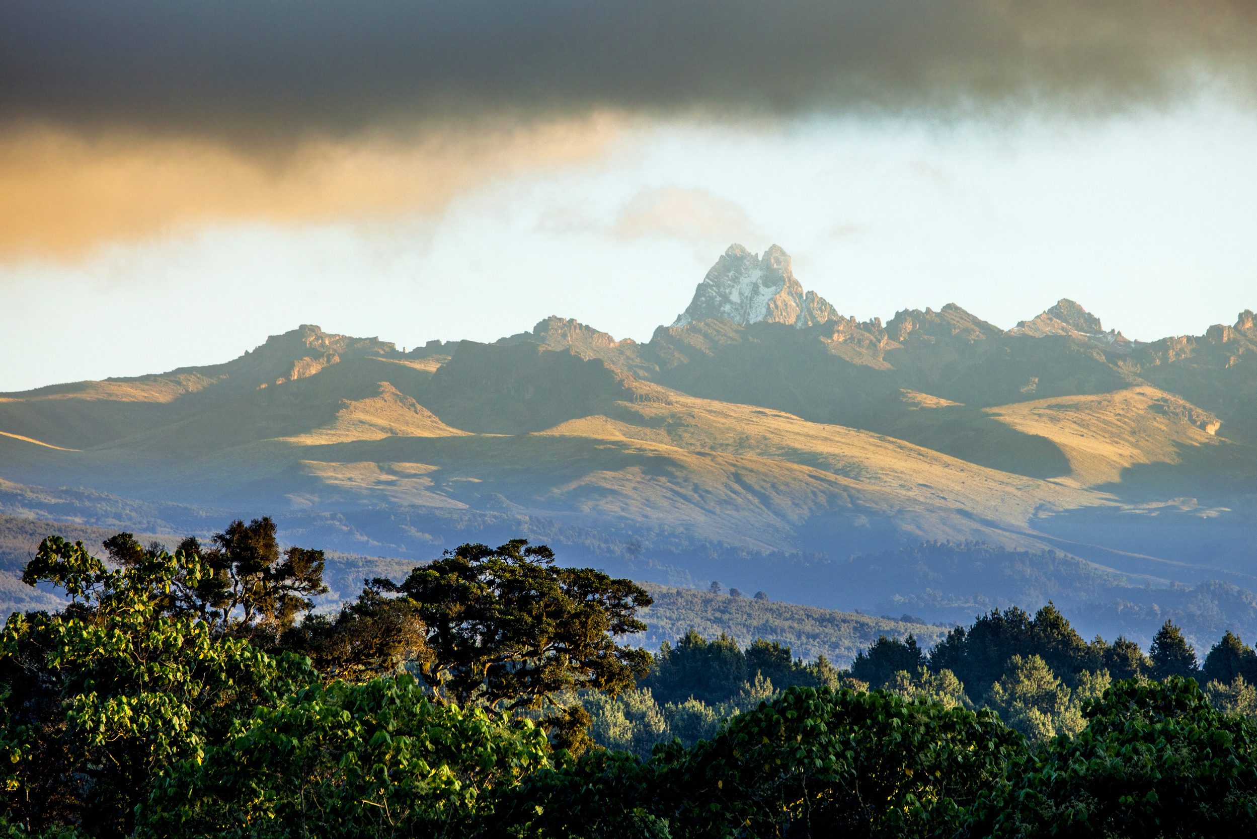Uitzicht op Mount Kenya in Kenia