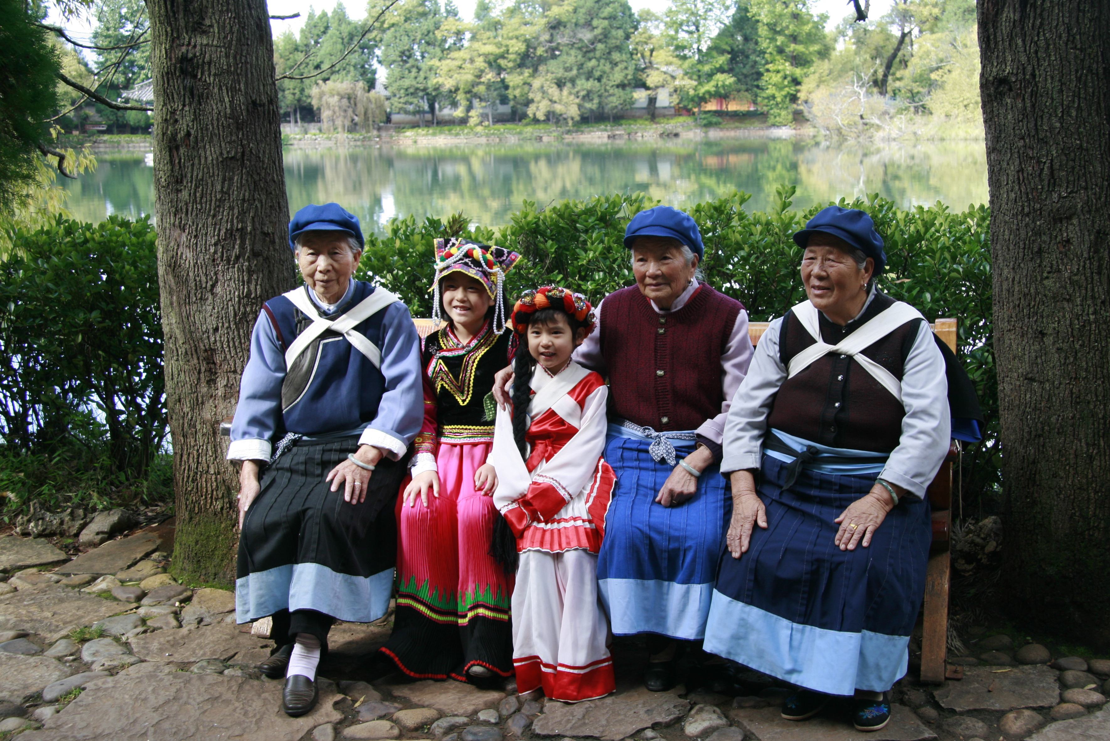 Naxi familie in Lijiang in Yunnan