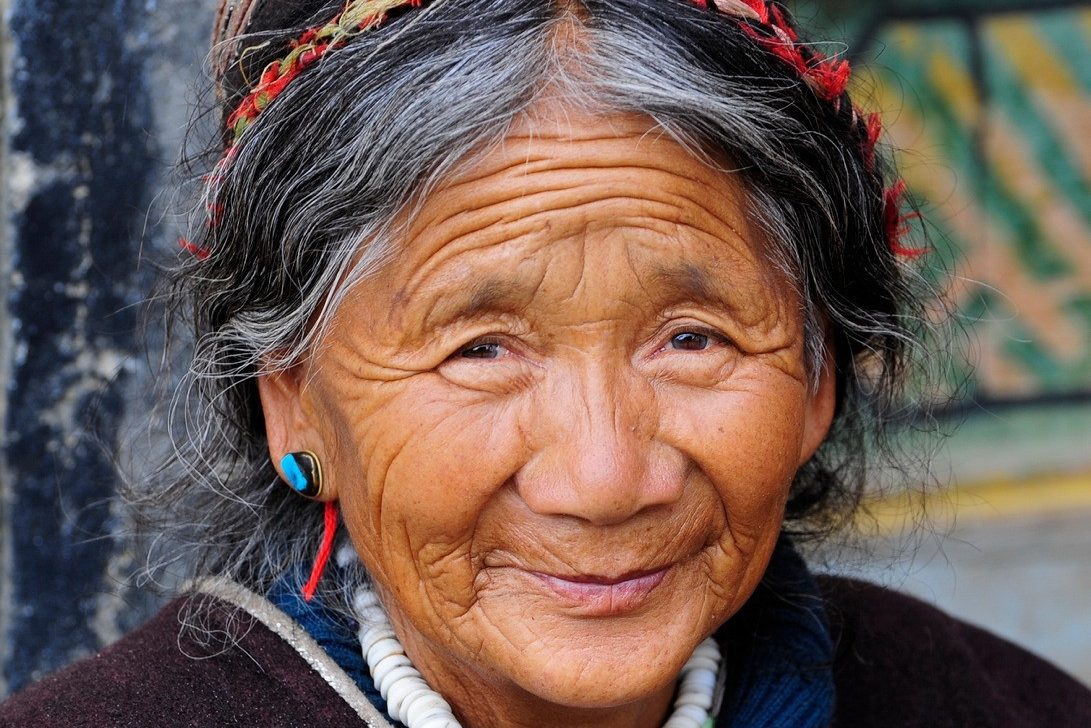 Vrouw in Tibet