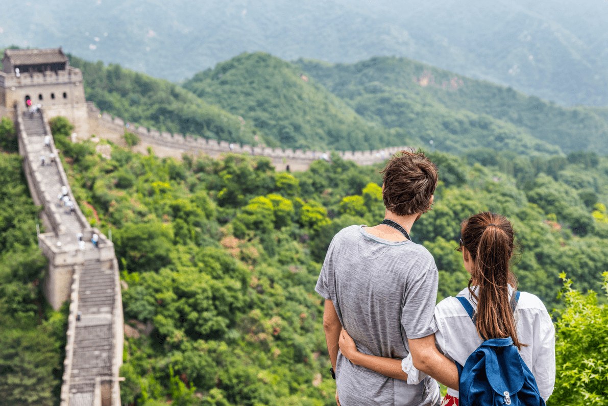 Uitzicht op de Chinese Muur in China