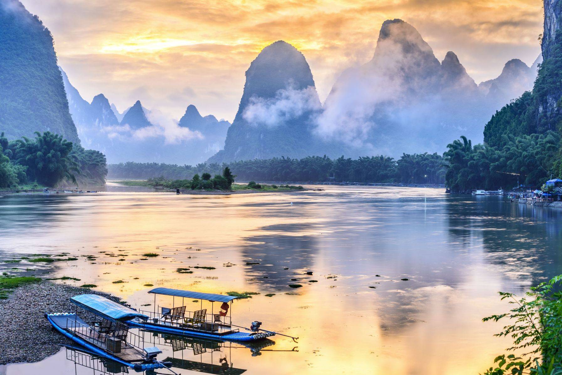 Li-rivier bij Yangshuo in China
