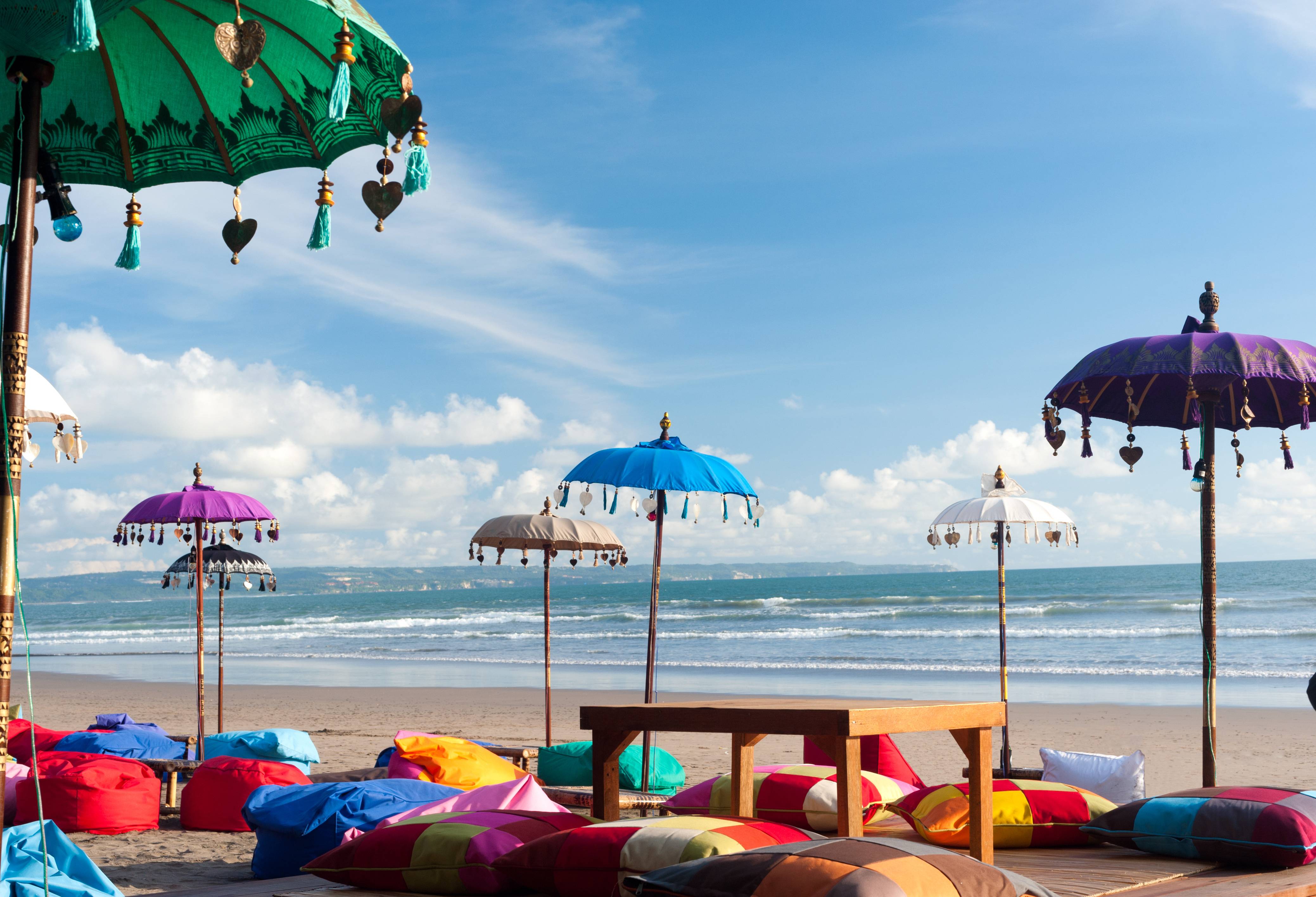 Strand bij Kuta op Bali