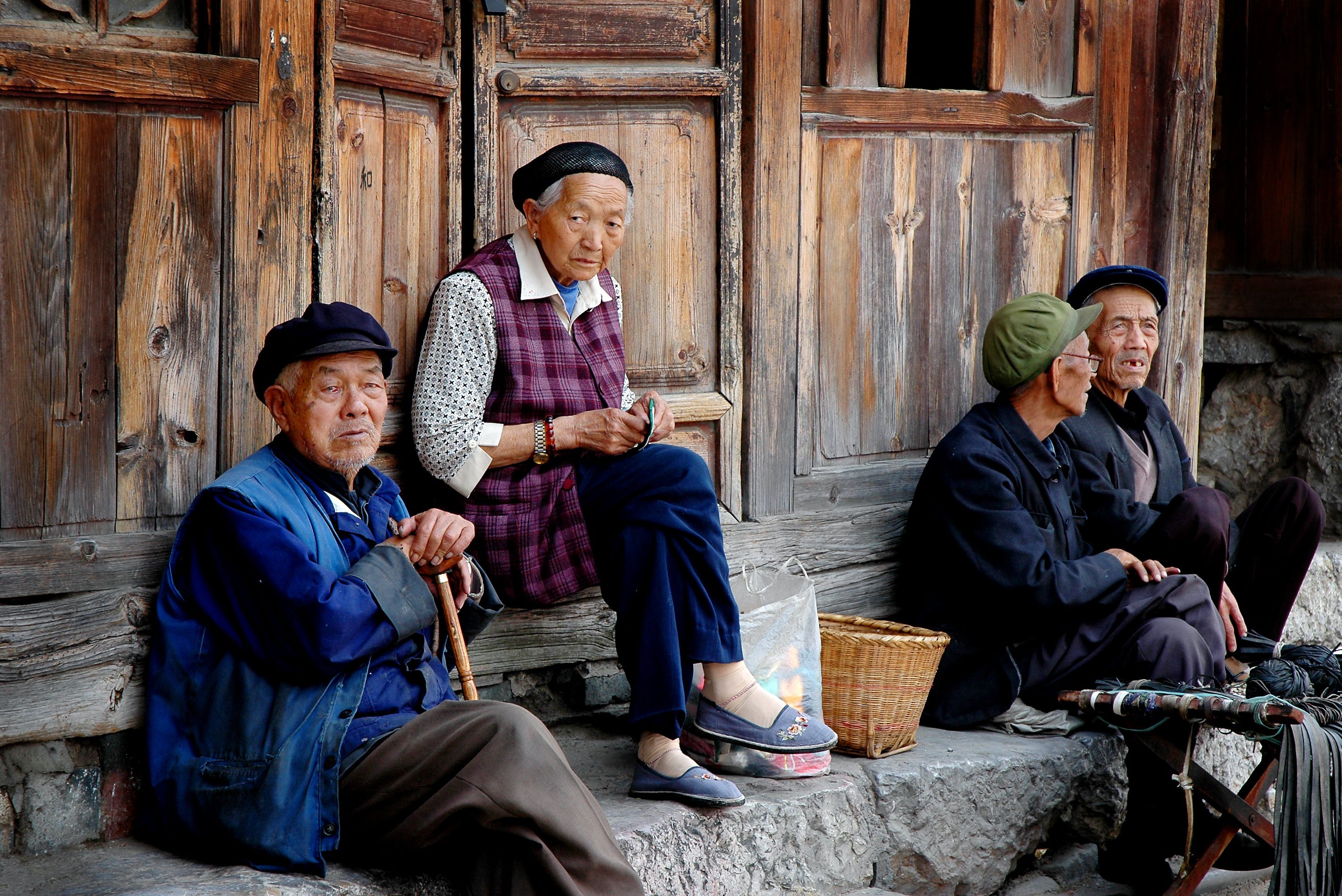 Straatbeeld in Pingan in Longsheng regio