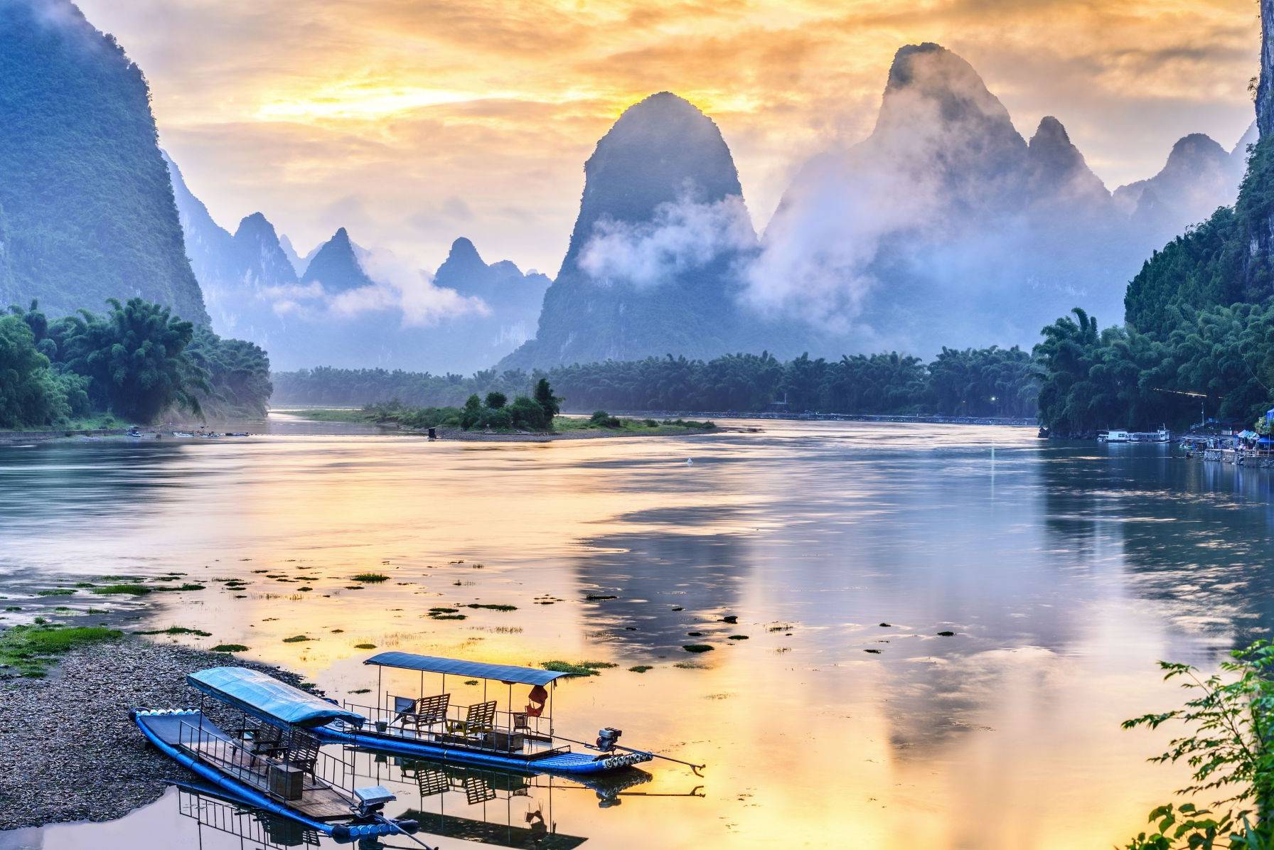 Li rivier bij Guilin in China
