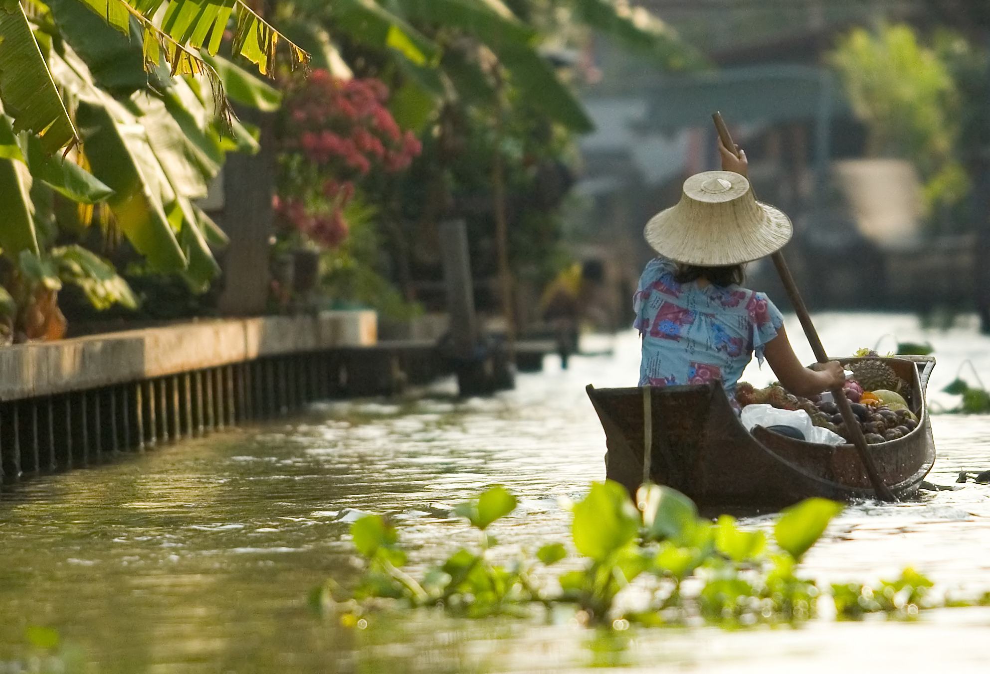Varen op de klongs van Bangkok, Thailand