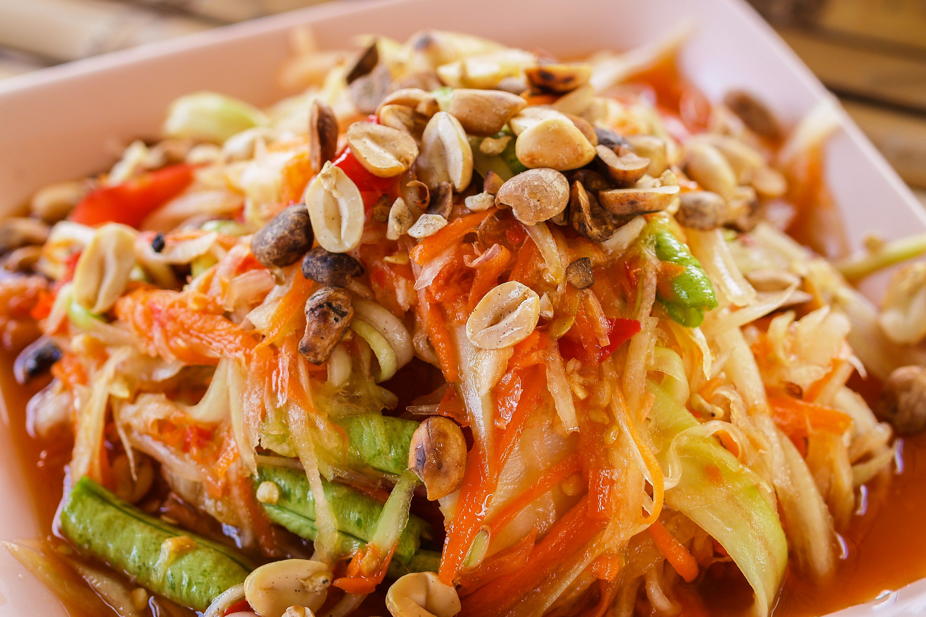 Pittige papaja salade, Thais gerecht