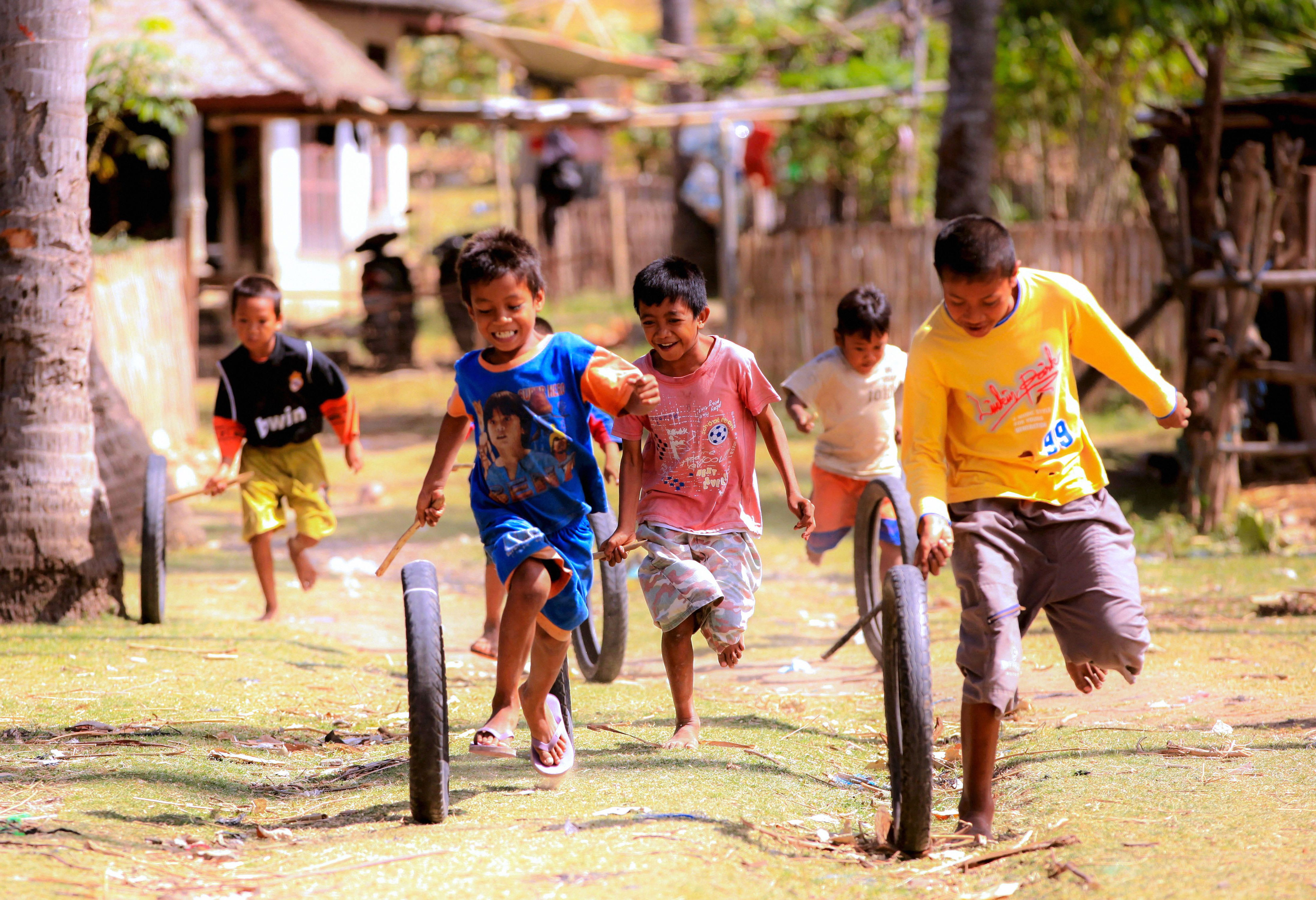 Spelende kinderen op Lombok