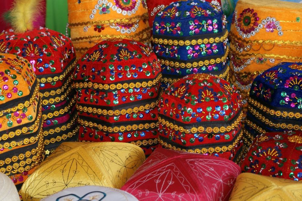 Hoeden uit Goacheng op de Zijde Route in China