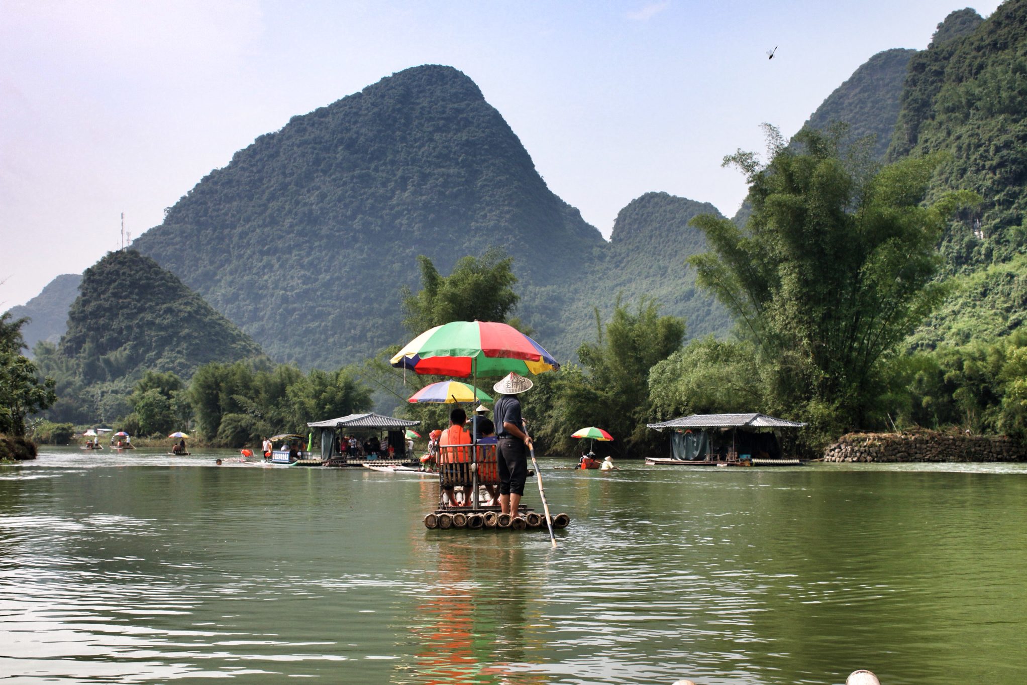 Bamboe raften vanuit Yangshuo
