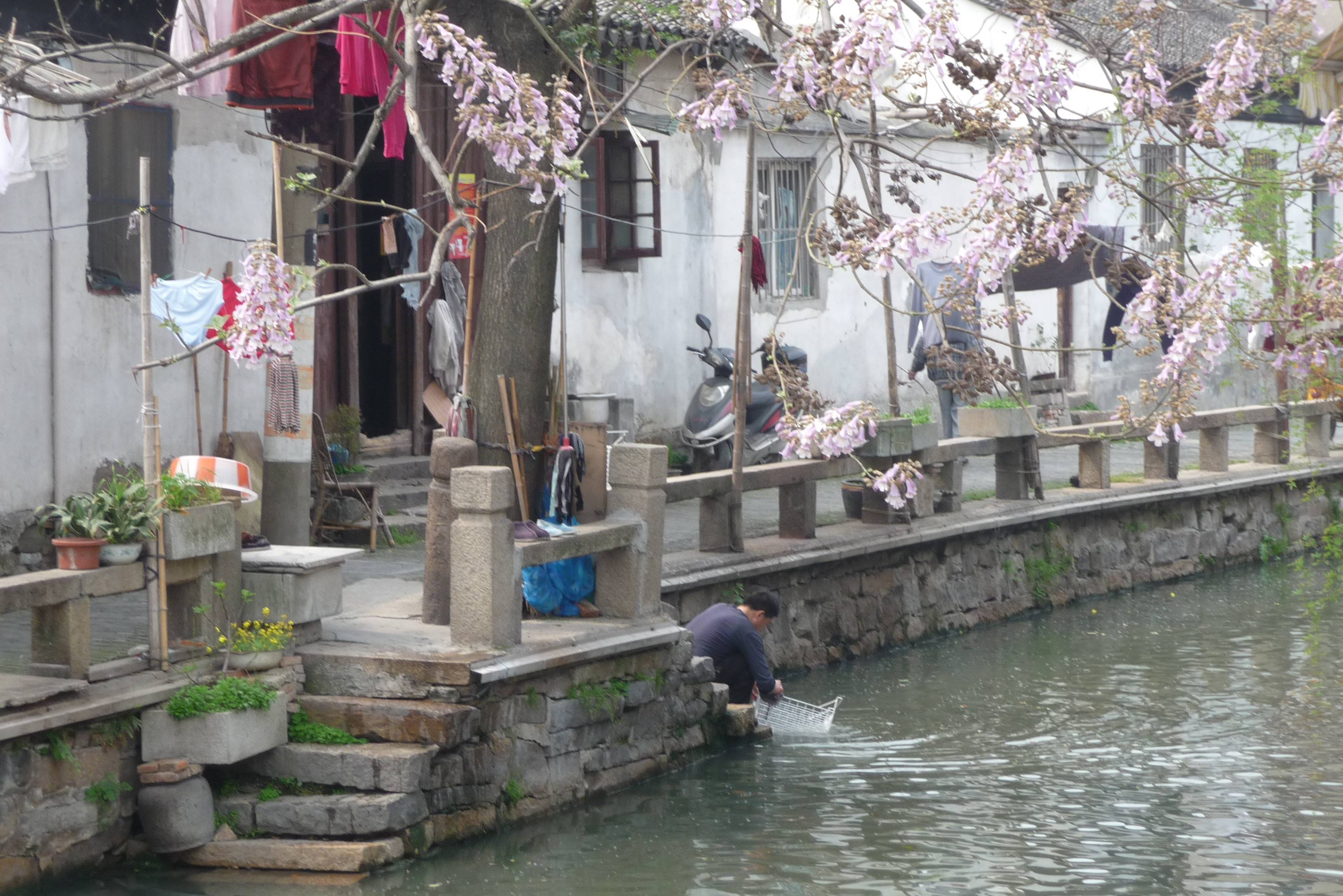 De kanalen in Suzhou in China