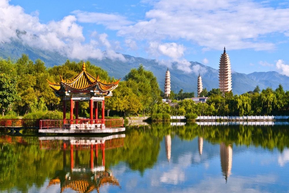 Drie pagodes van Dali in China