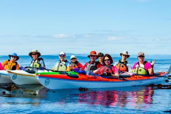 Kayak tour bij San Juan Island in Amerika