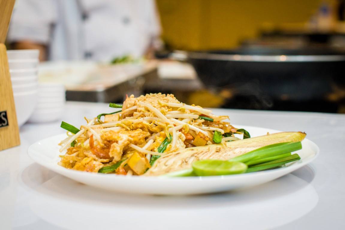 Zelf gemaakt gerecht tijdens de Thaise kookcursus in Bangkok, Thailand