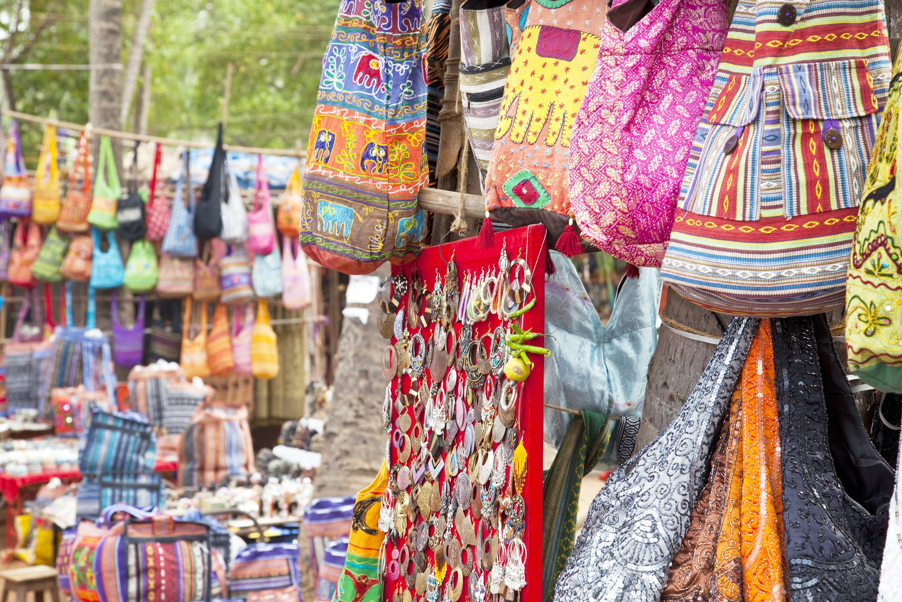 Hippie markt in Goa in India