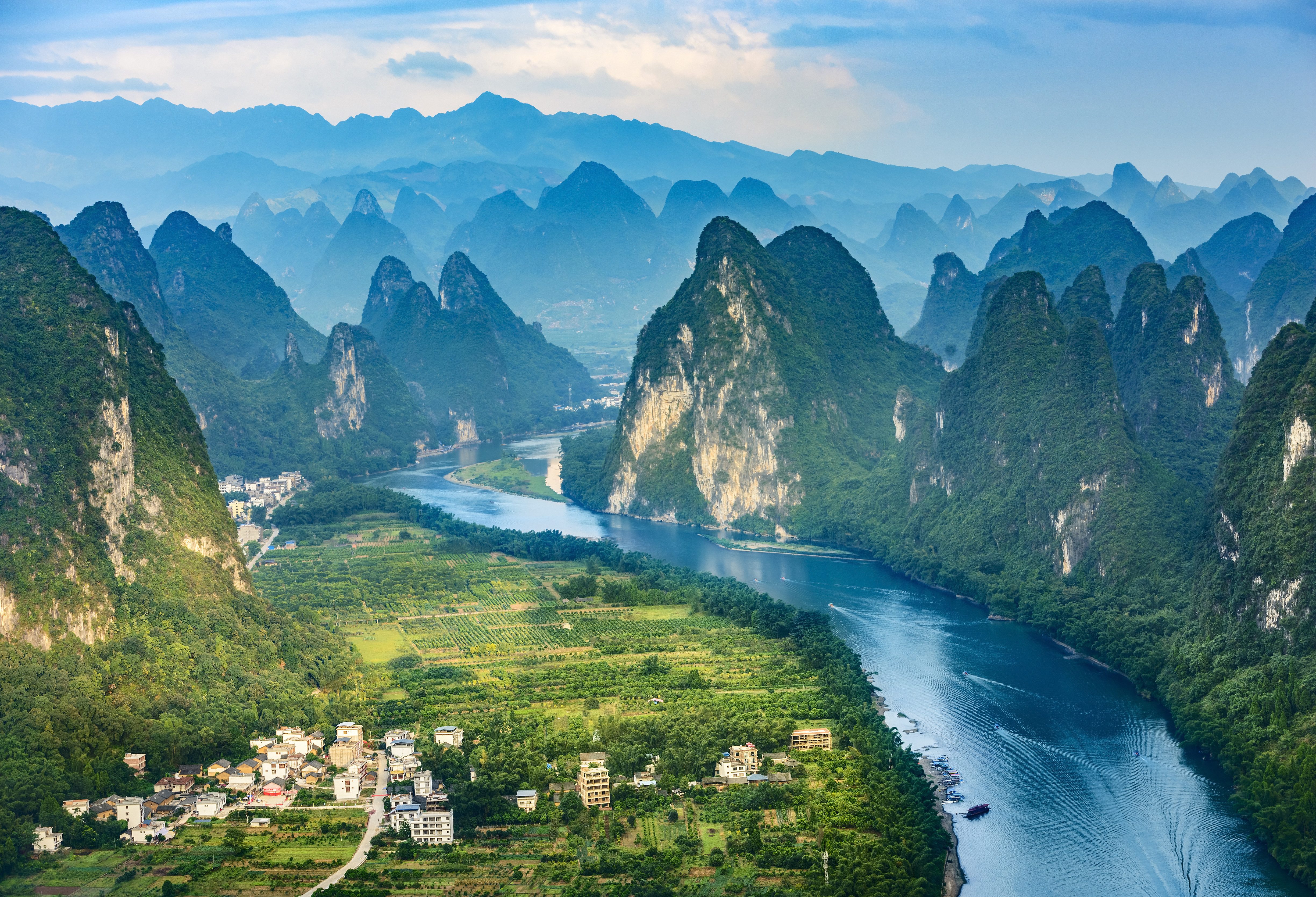 Karstgebergte bij Guilin in China
