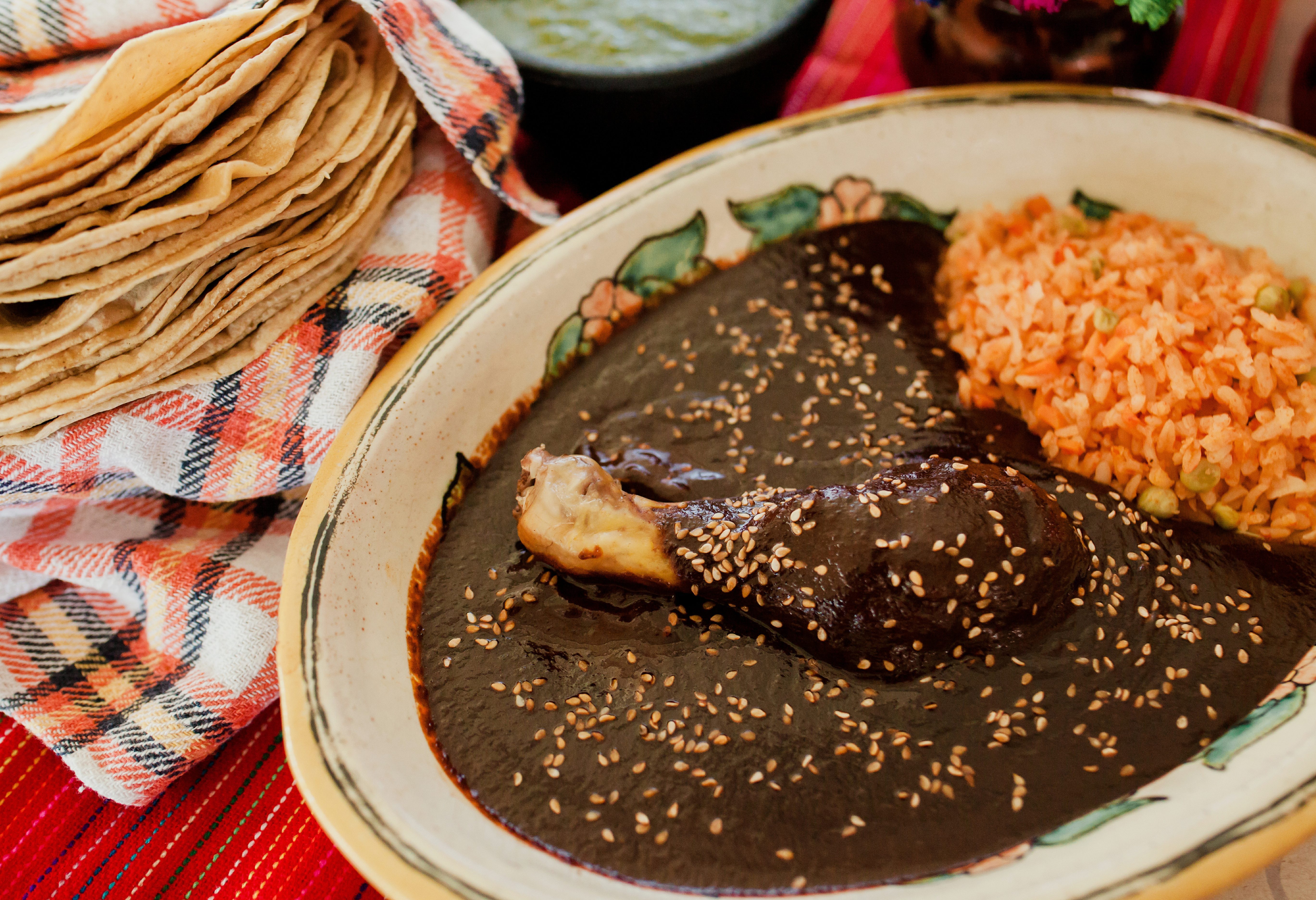 Mole Poblano traditioneel gerecht uit Pueblo Mexico