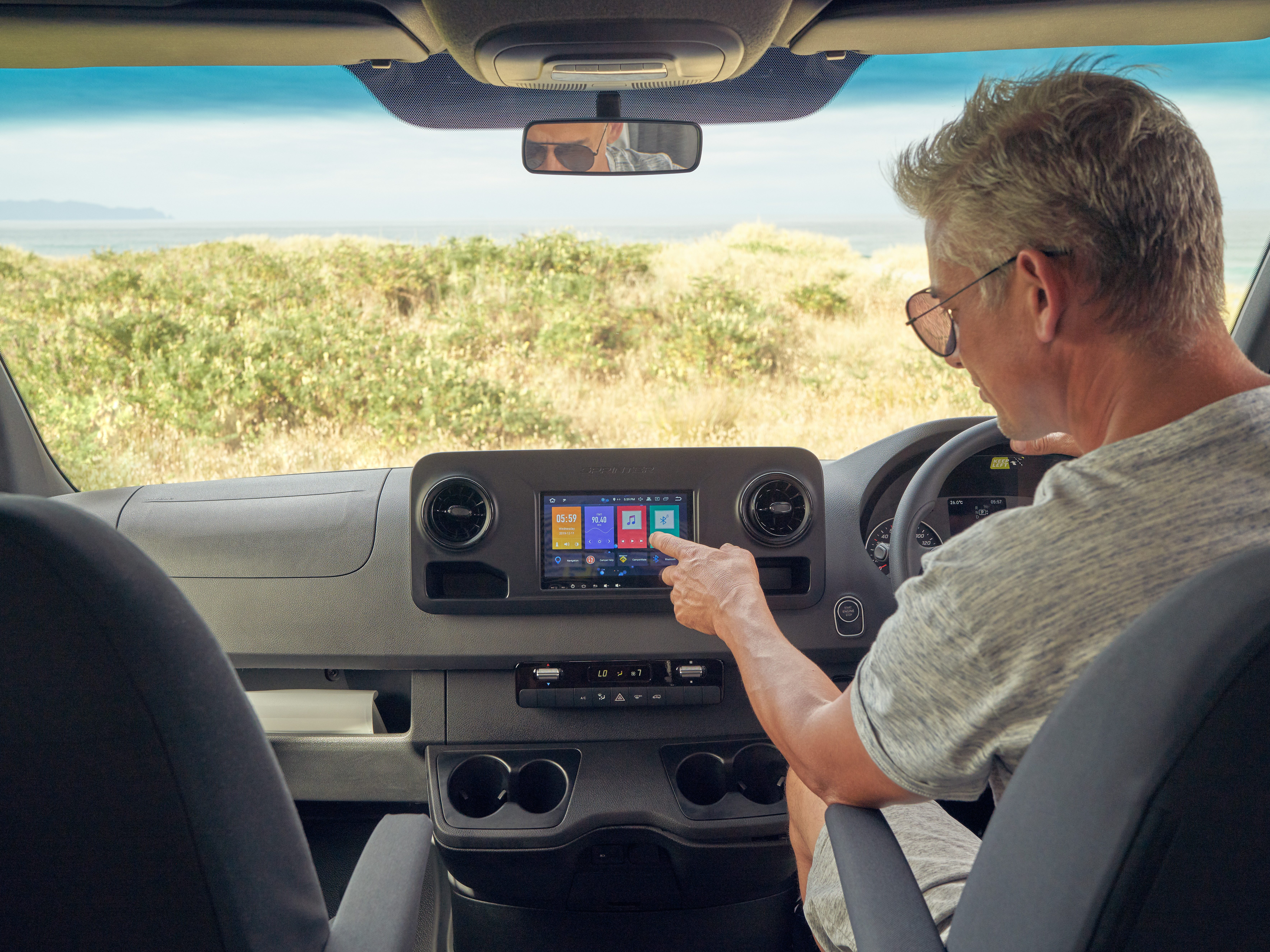 Media unit in de Maui Cascade camper in Nieuw-Zeeland