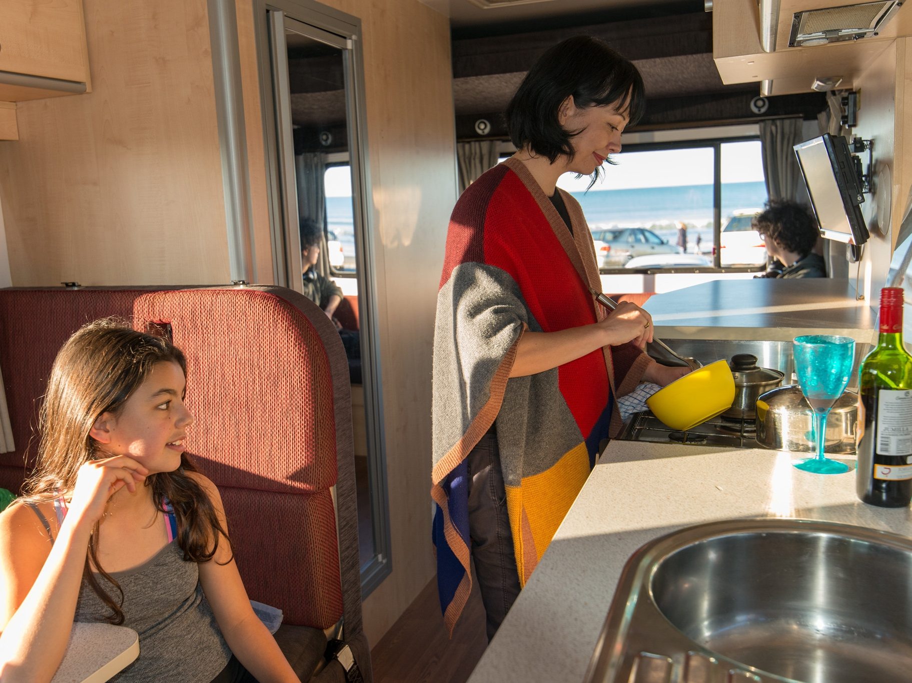 Keuken in de Apollo Euro Camper in Nieuw-Zeeland