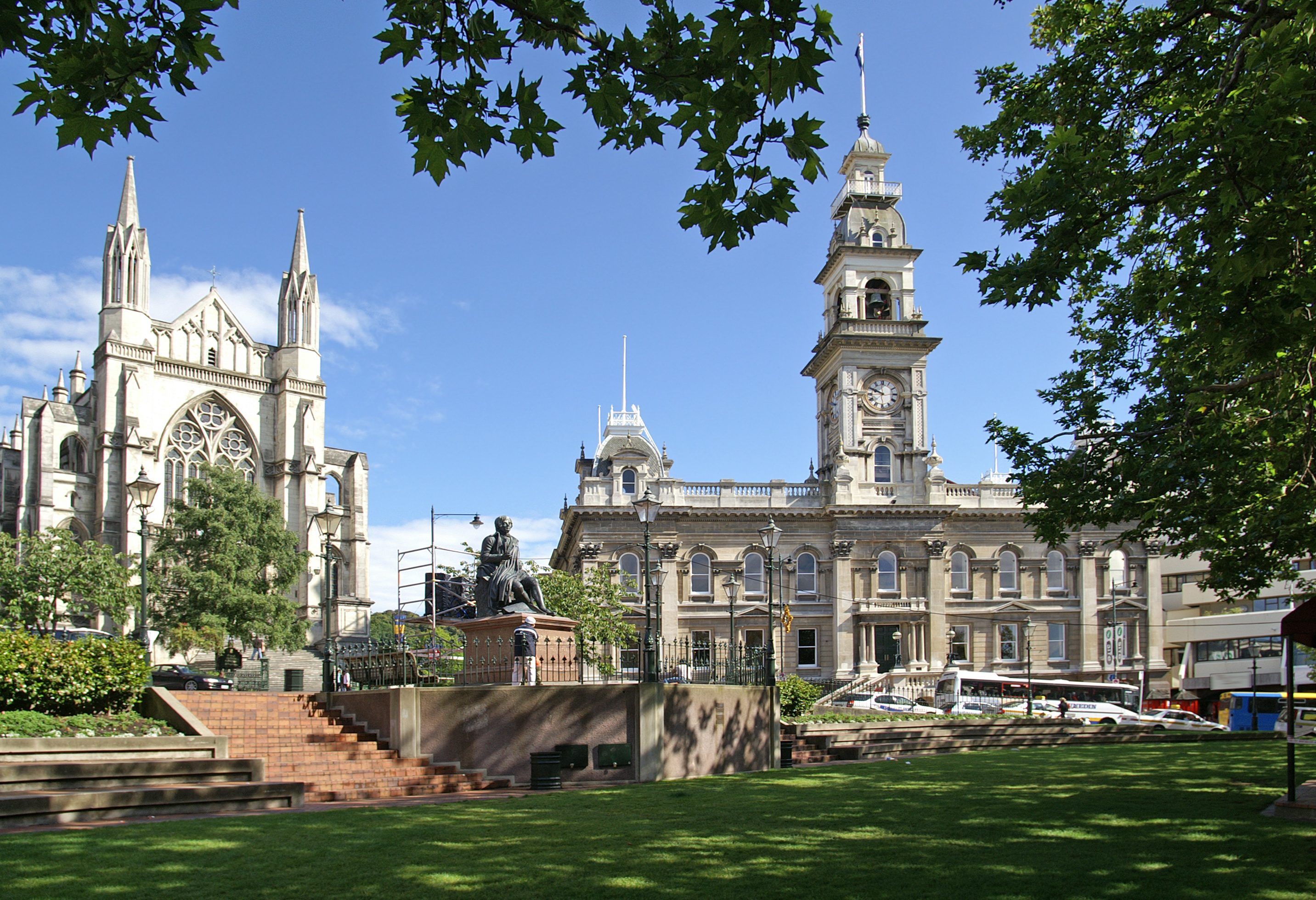 The Octagon in het centrum van Dunedin in Nieuw-Zeeland