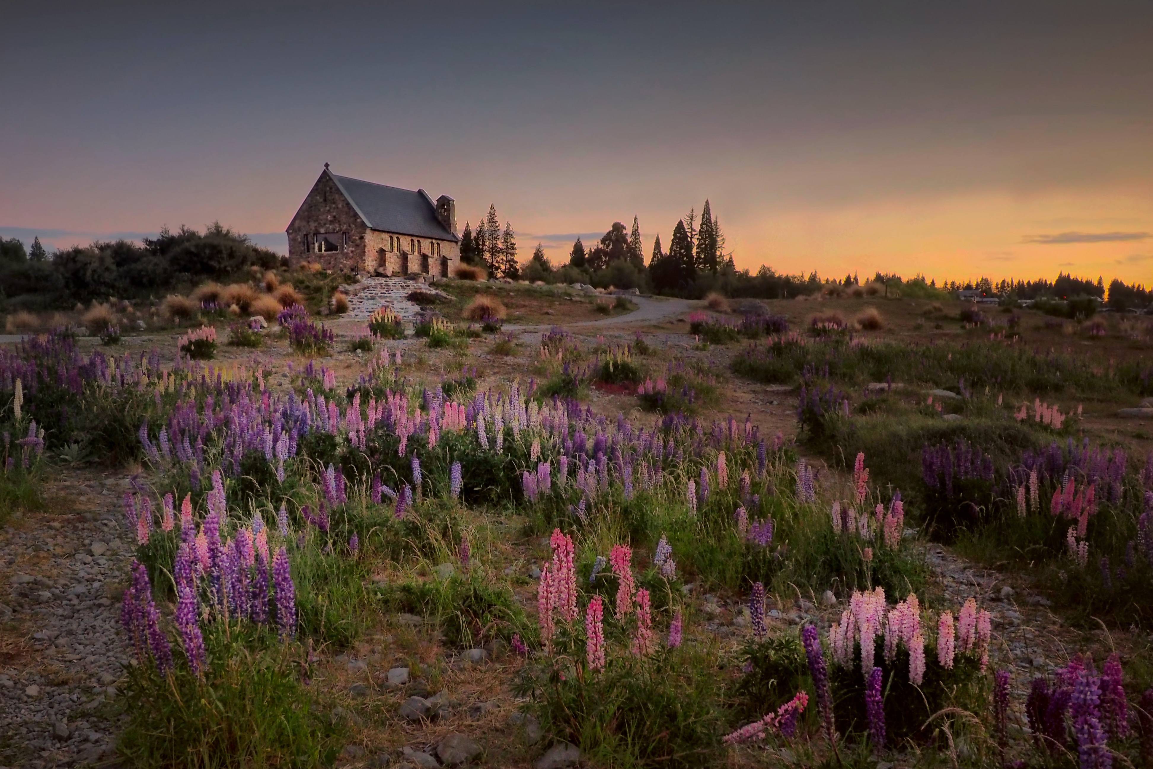 Church of the Good Shepherd aan Lake Tekapo in Nieuw-Zeeland