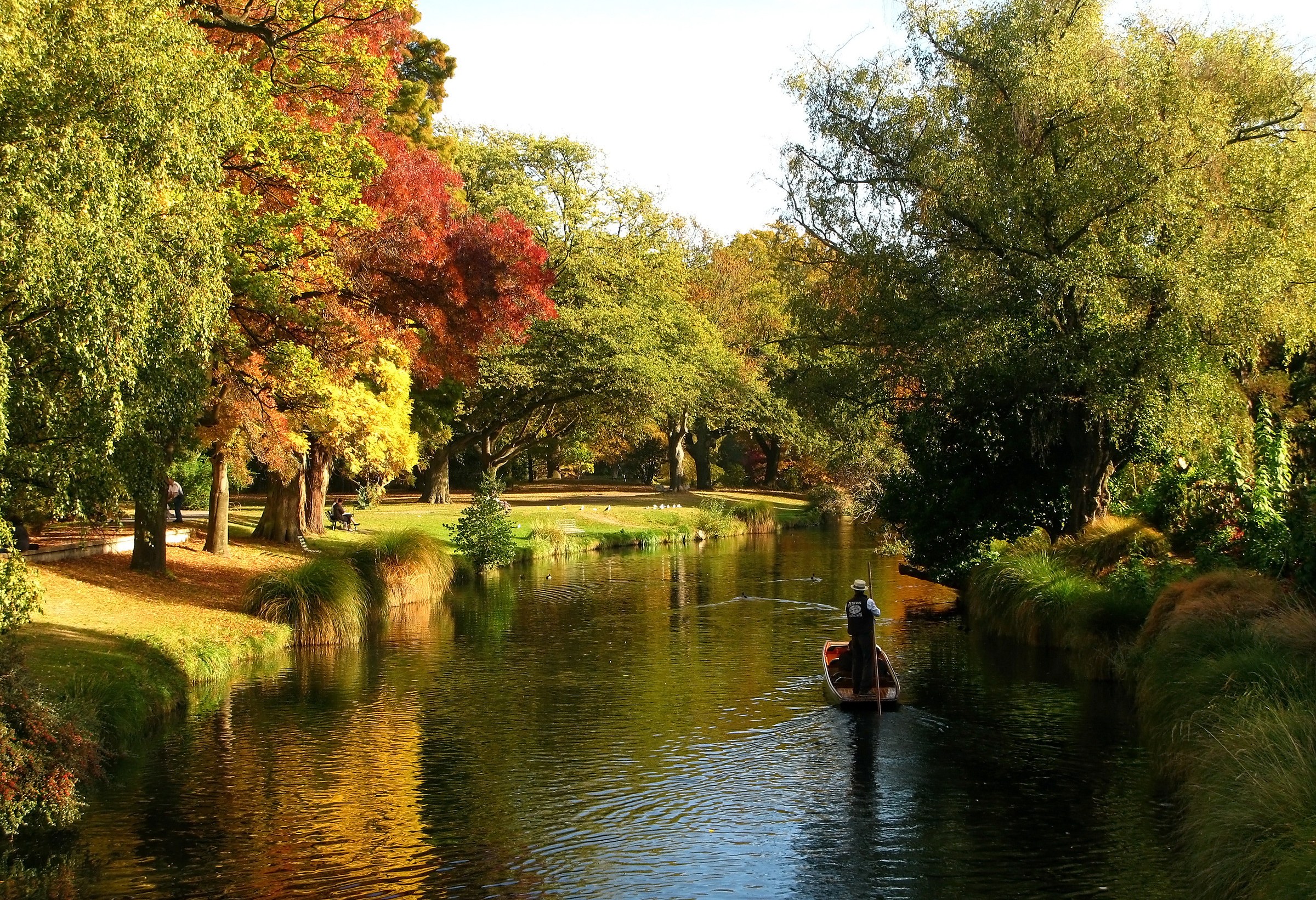 Boottocht over de Avon River in Christchurch in Nieuw-Zeeland
