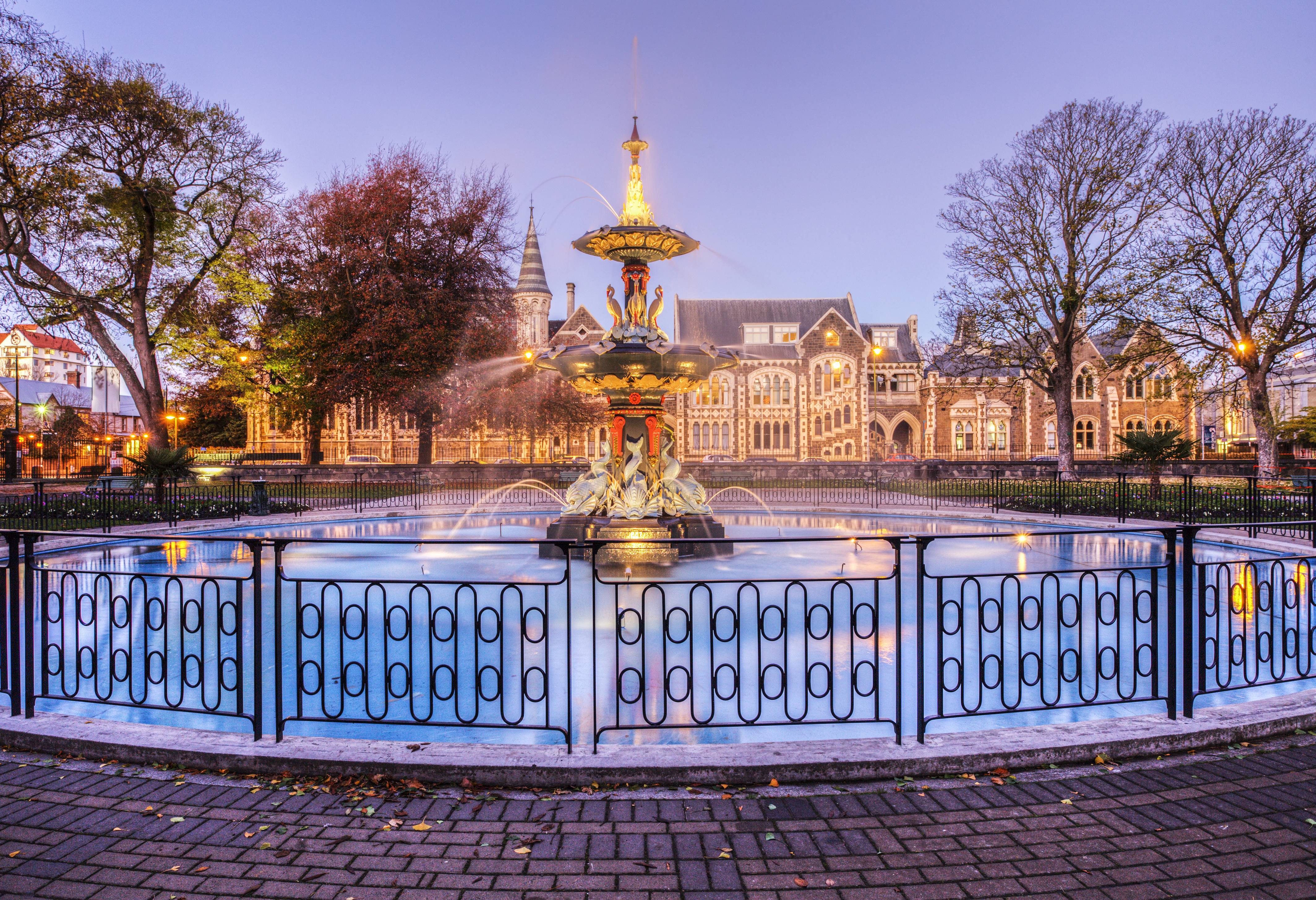 Botanische Tuinen in Christchurch in Nieuw-Zeeland