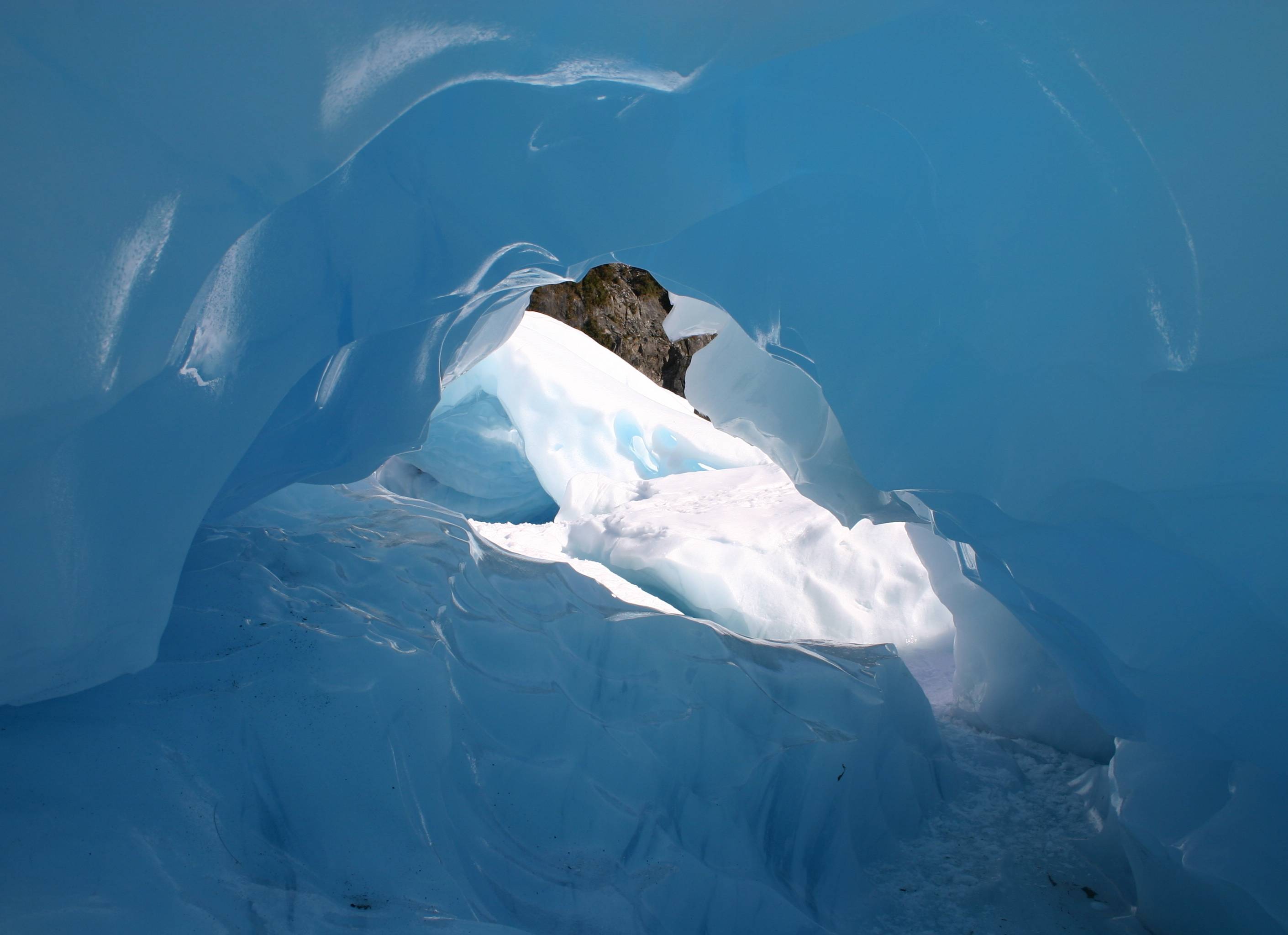 IJsgrot in Fox Glacier op het Zuidereiland van Nieuw-Zeeland