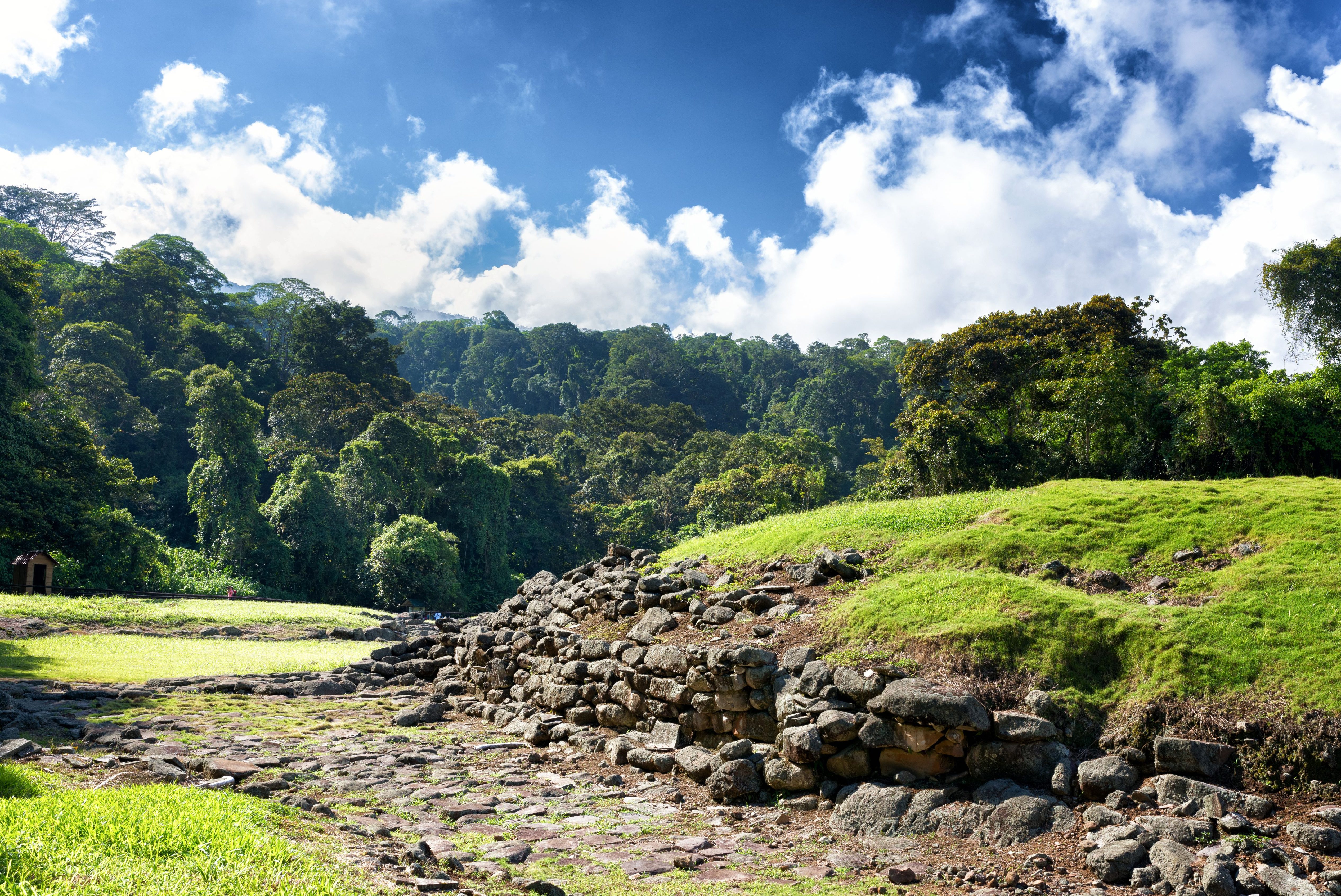 De archeologische site van Guayabo in Turrialba, Costa Rica