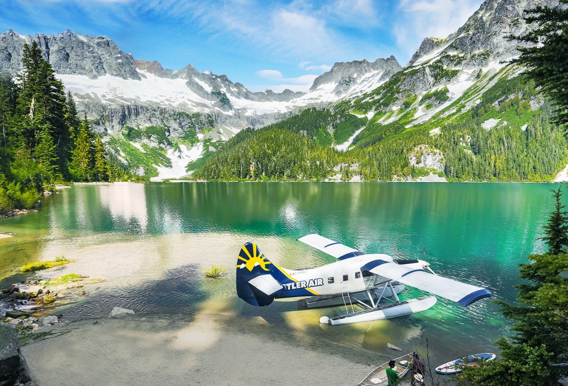 Een watervliegtuig in Whistler, Canada