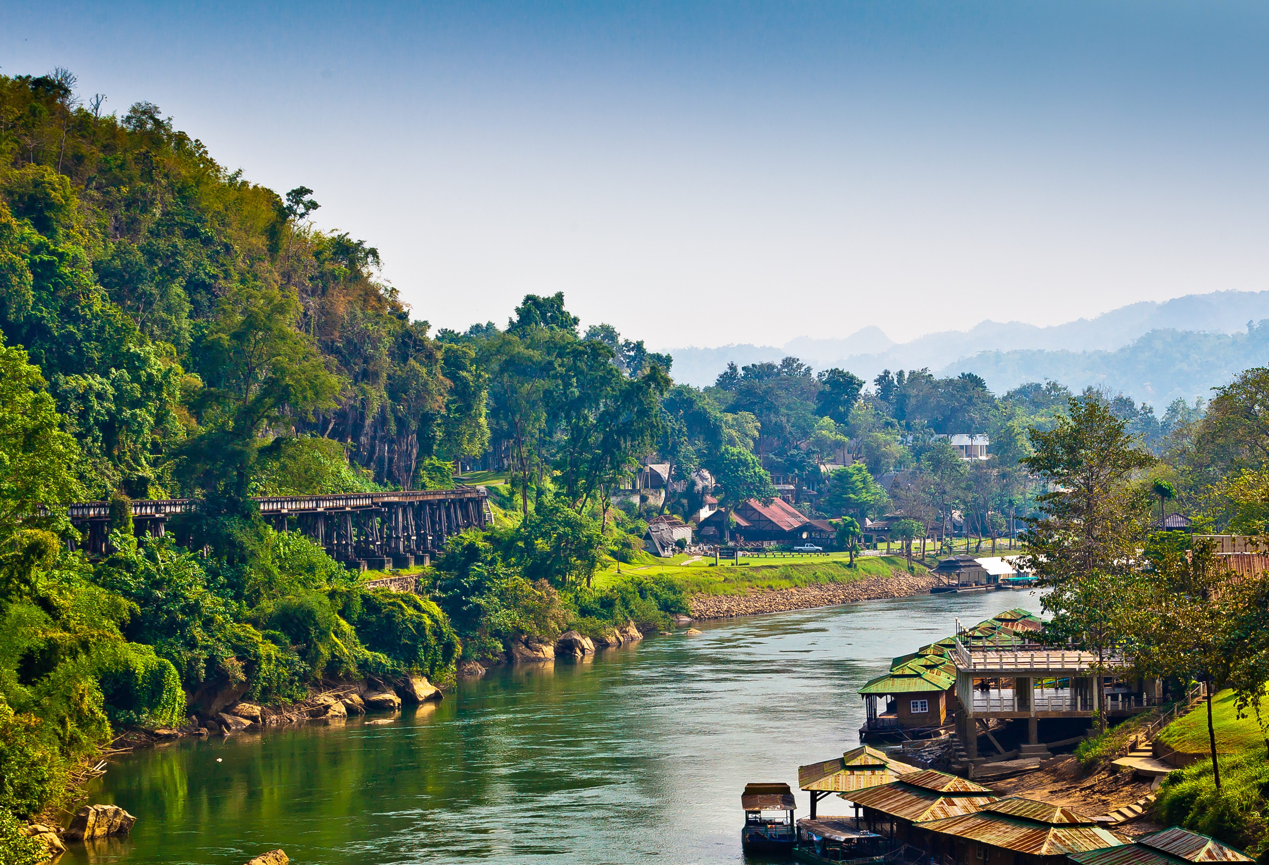 De River Kwai in Kanchanaburi in Thailand