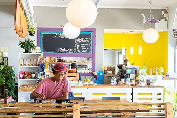 Surf restaurant in Muizenberg, Kaapstad