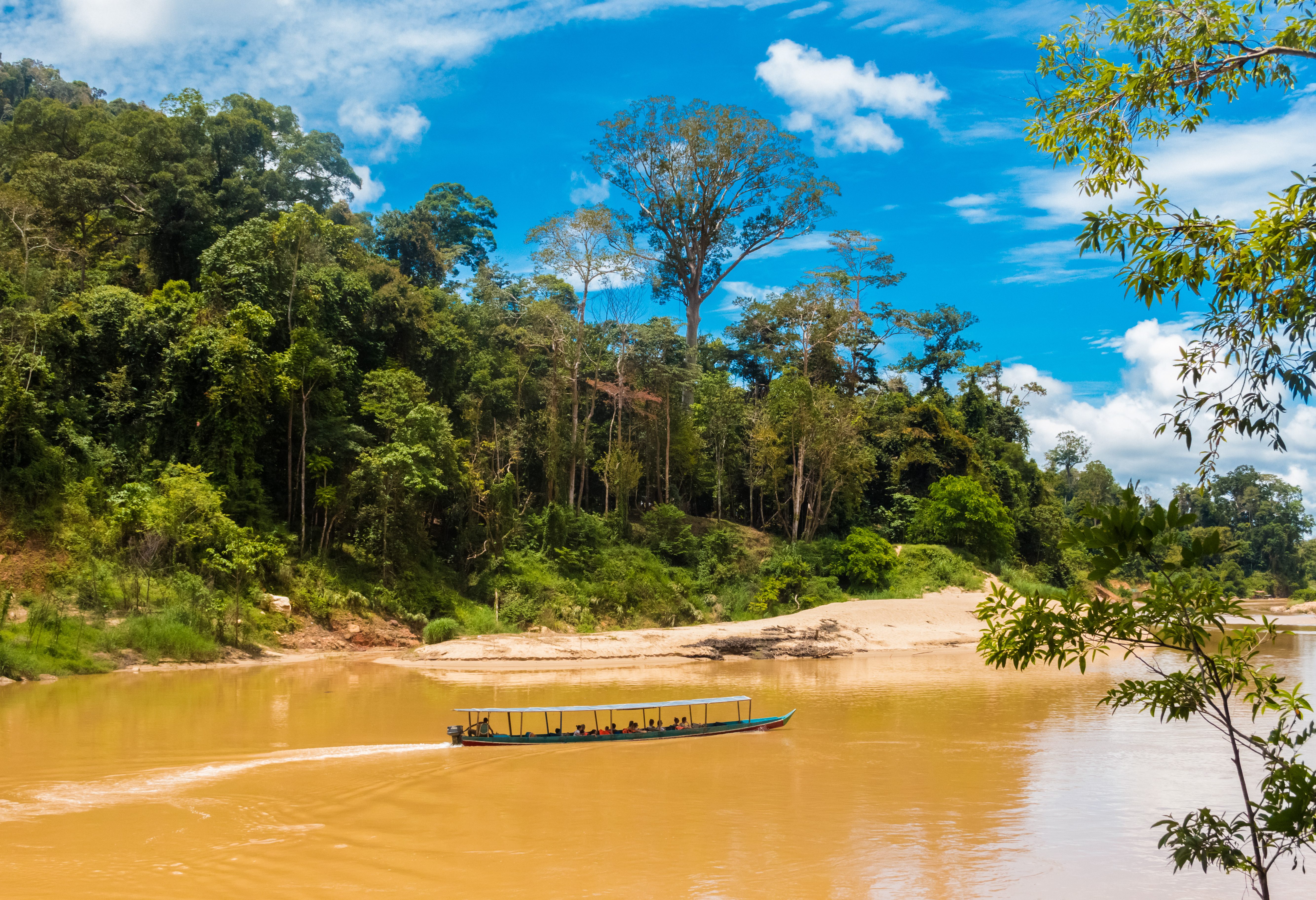 Transper per longtailboot vanuit Taman Negara